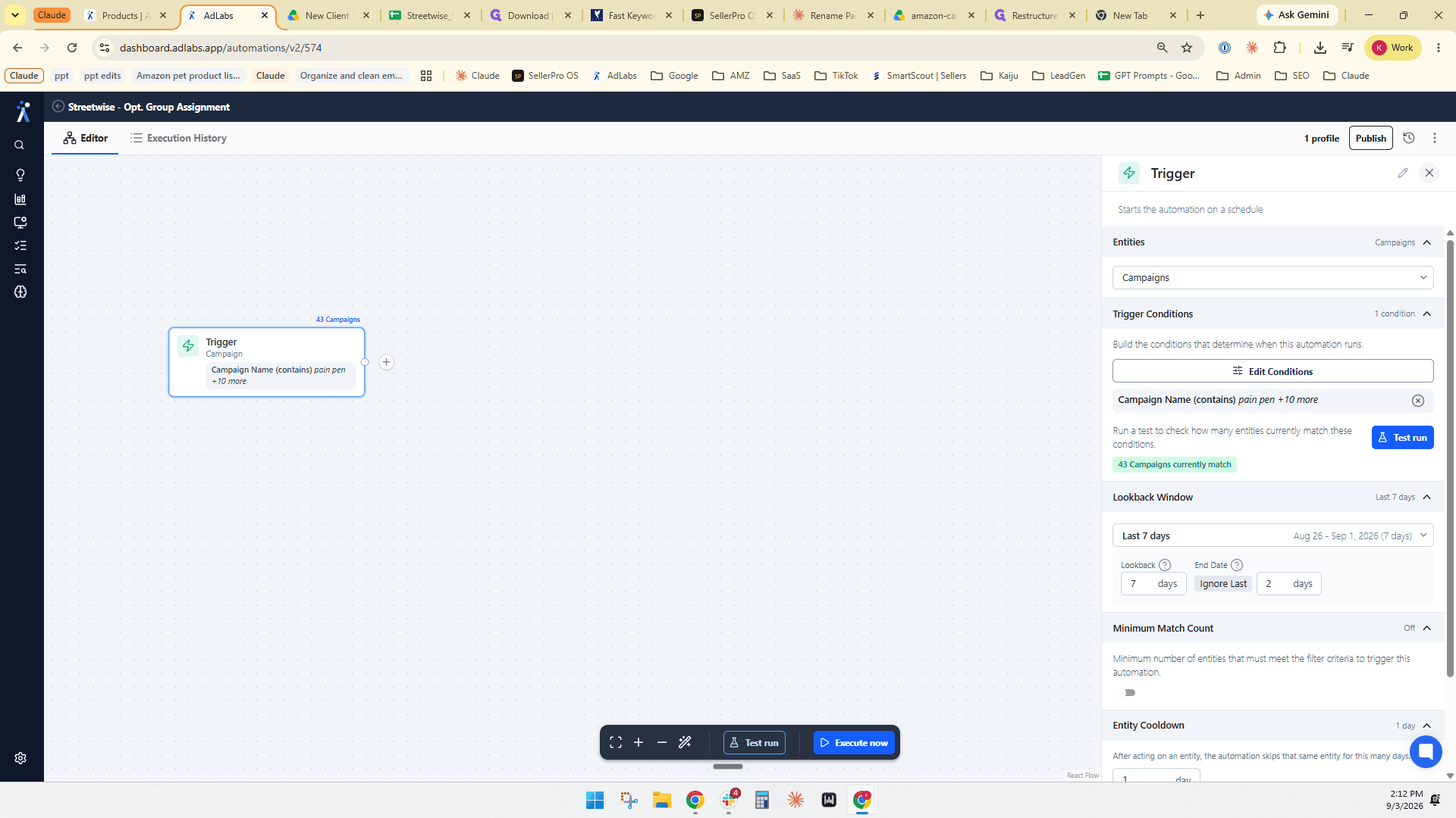 Step #24: Click the close button to exit the trigger configuration panel.