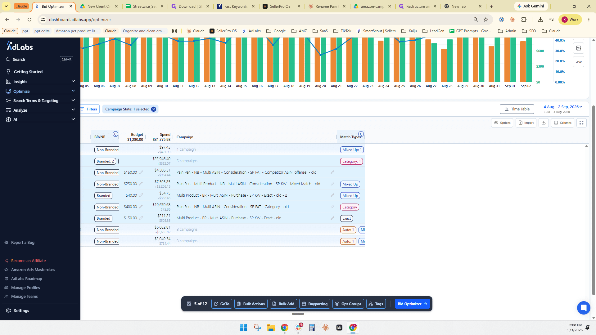 Step #1: Click Optimize in the left navigation sidebar.