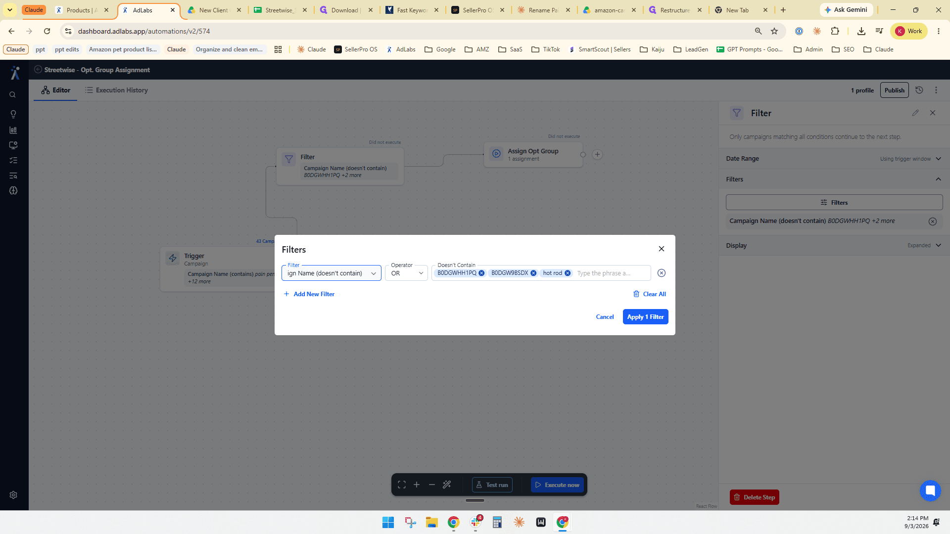 Step #41: Click the condition dropdown menu.