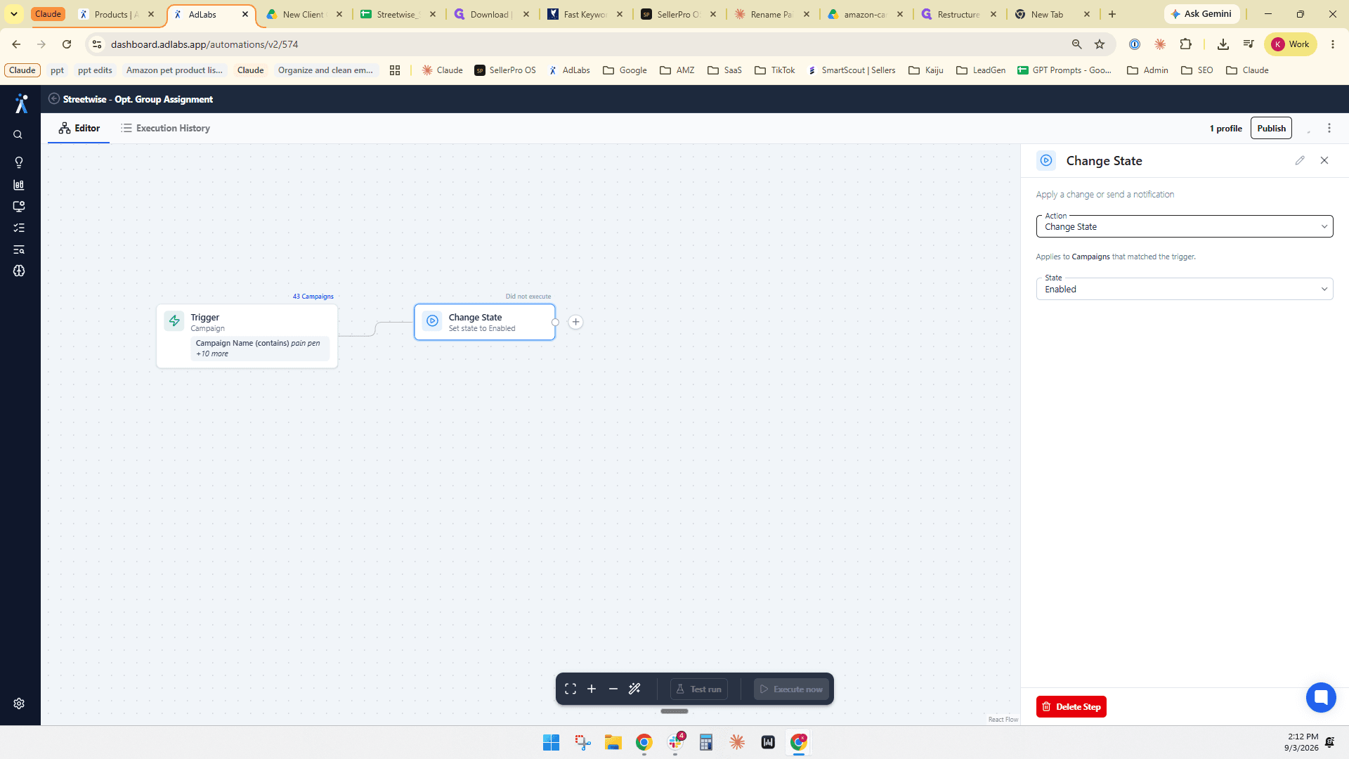 Step #33: Click the Action dropdown selector.