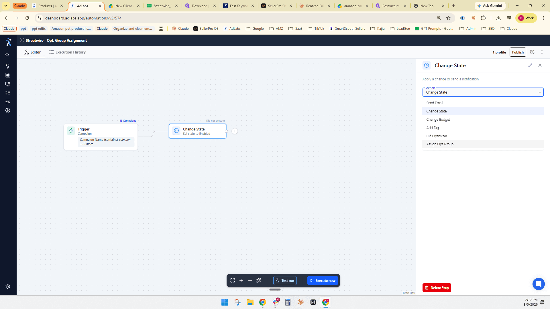 Step #34: Select Assign Opt Group.