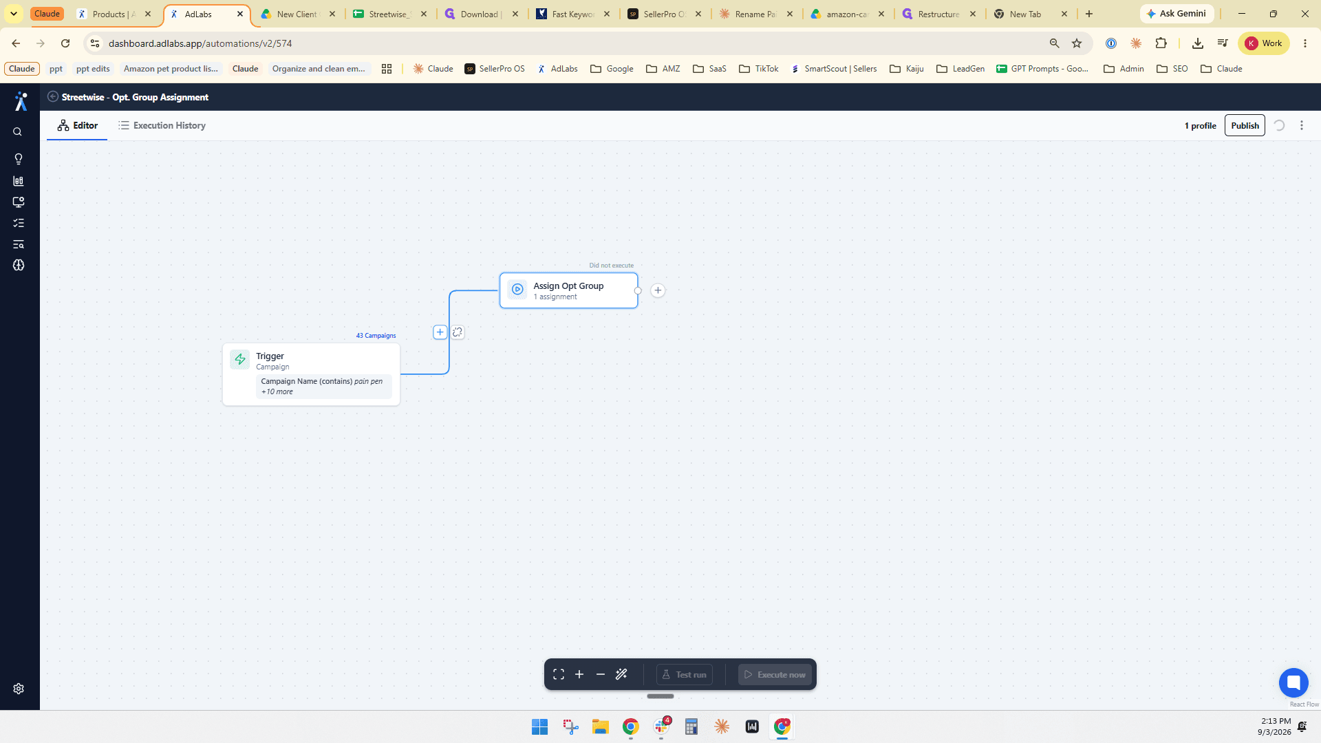 Step #25: Click the + button on the connector line exiting the trigger node.