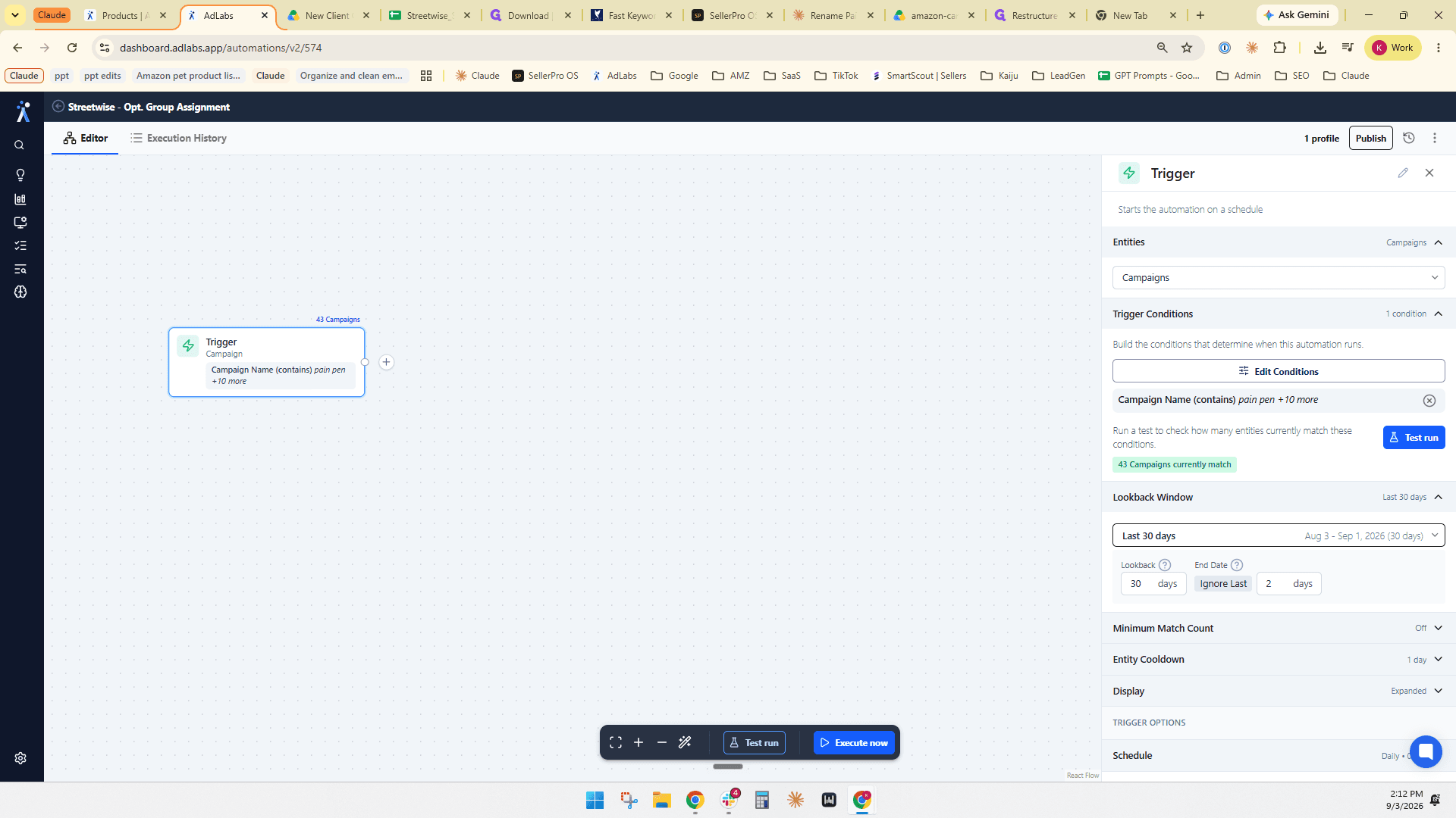 Step #22: Click the Lookback Window dropdown selector.
