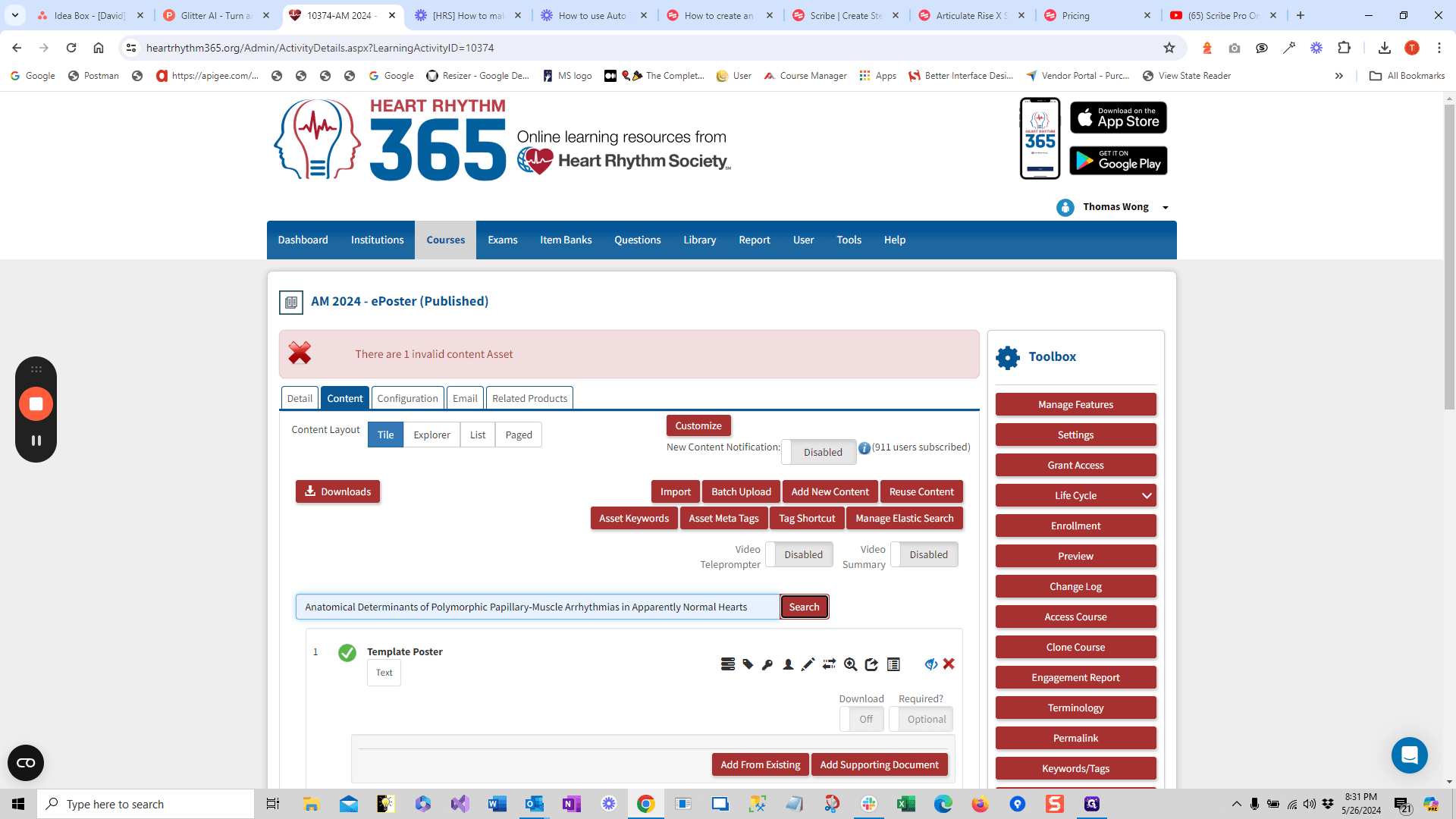 Step #6: Click "Search" and you should see the ePoster. If you don't see it, try to search with shorter text.