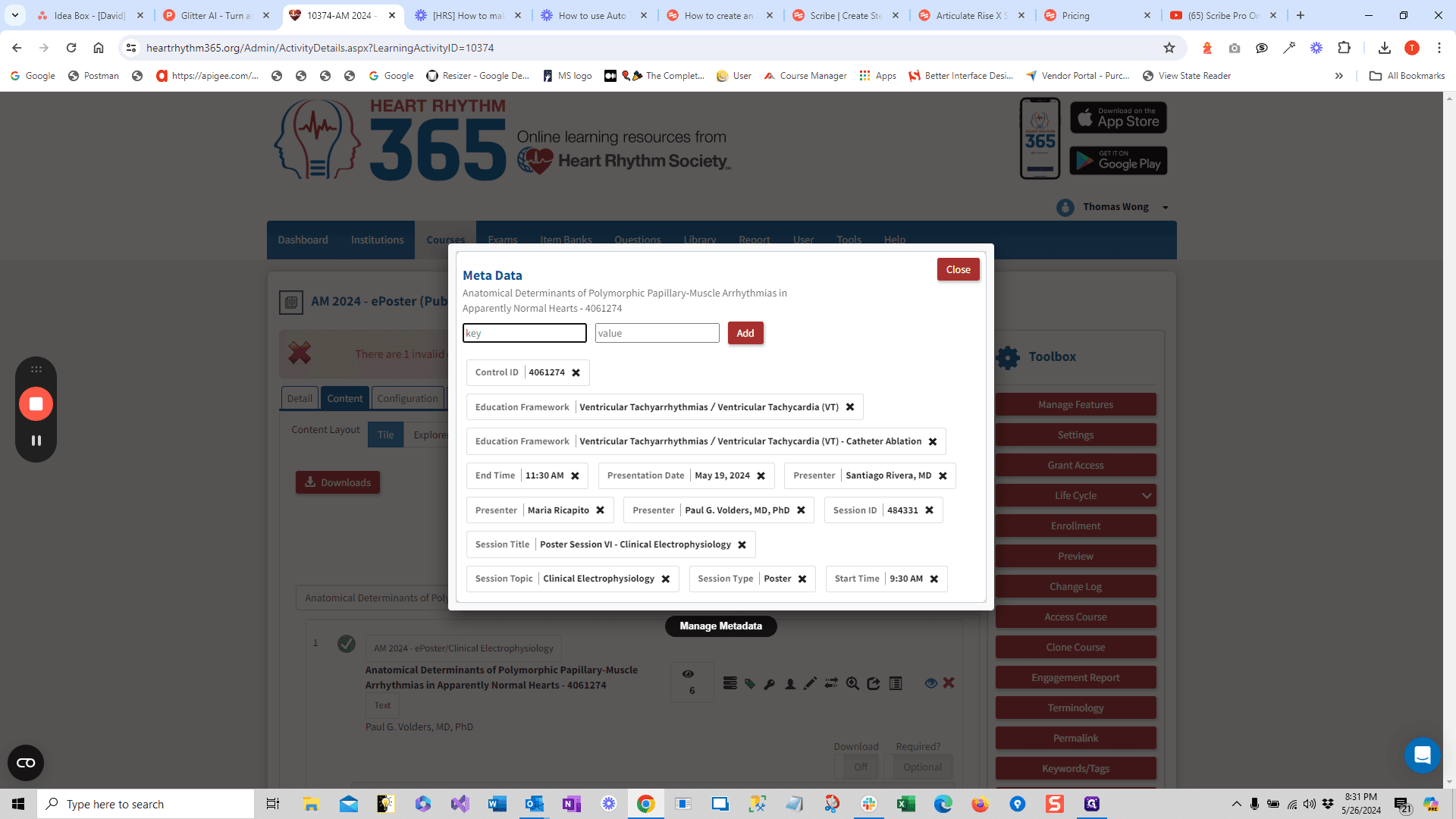 Step #8: If there isn't an existing "Award" tag, just add one by entering "Award" as the key, and the actual award name as the value.