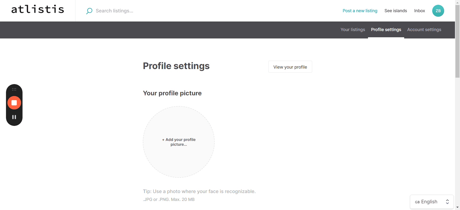 Step #3: Click "Your profile picture"