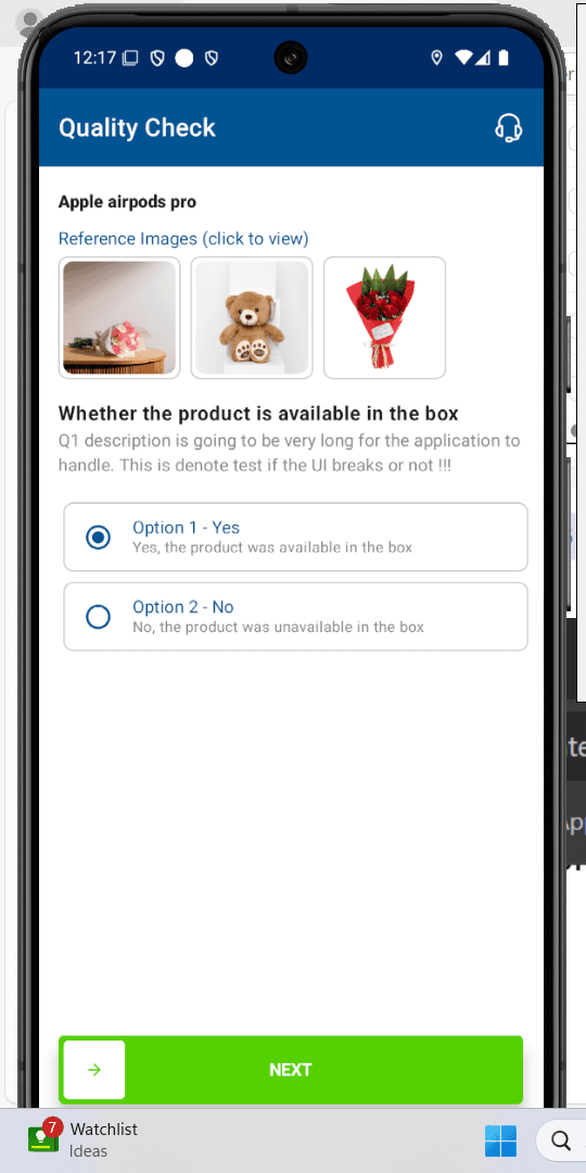 Step #2: Item Inspection & Availability Check "Quality Check Passed