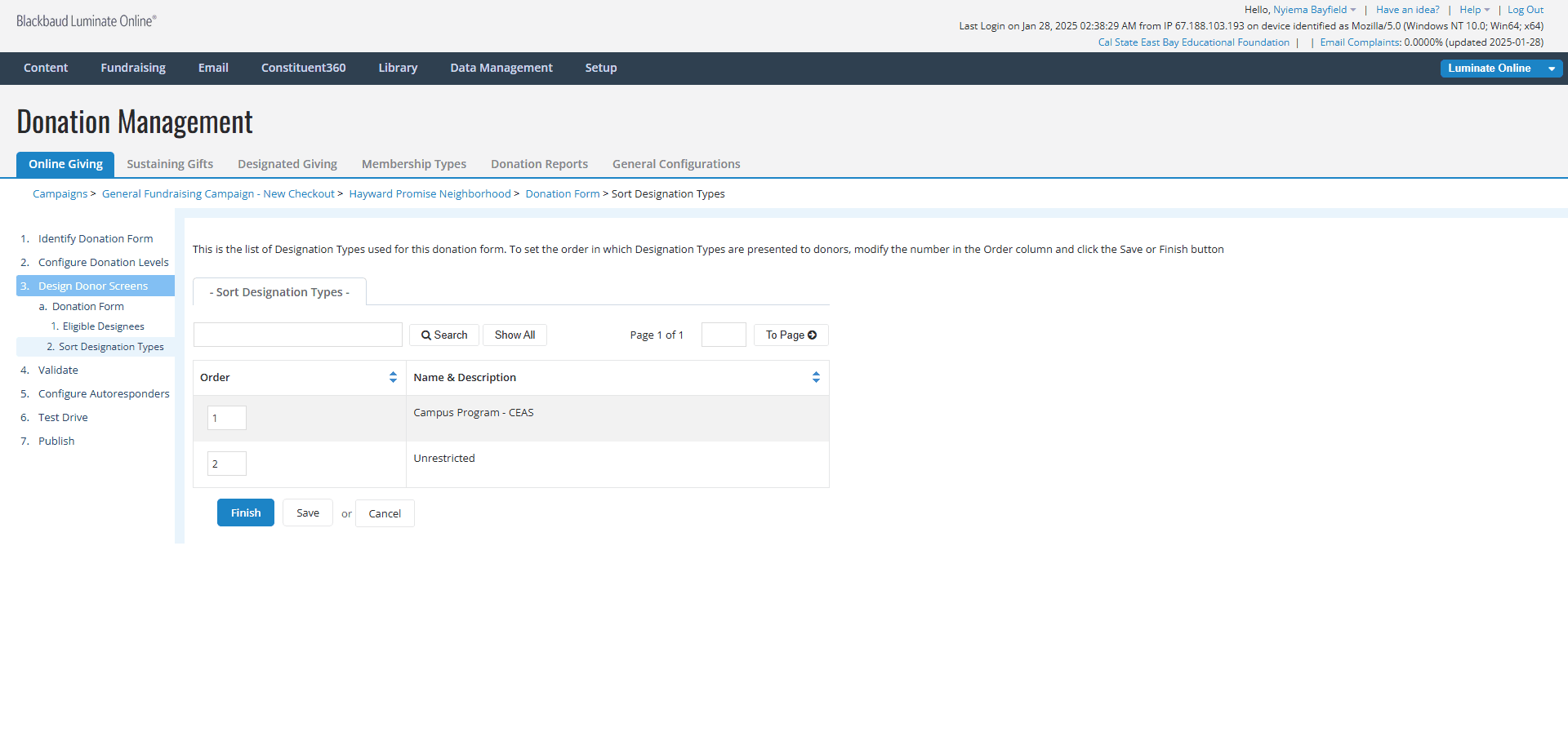 Step #7: Click on Step 3. Design Donor Screens