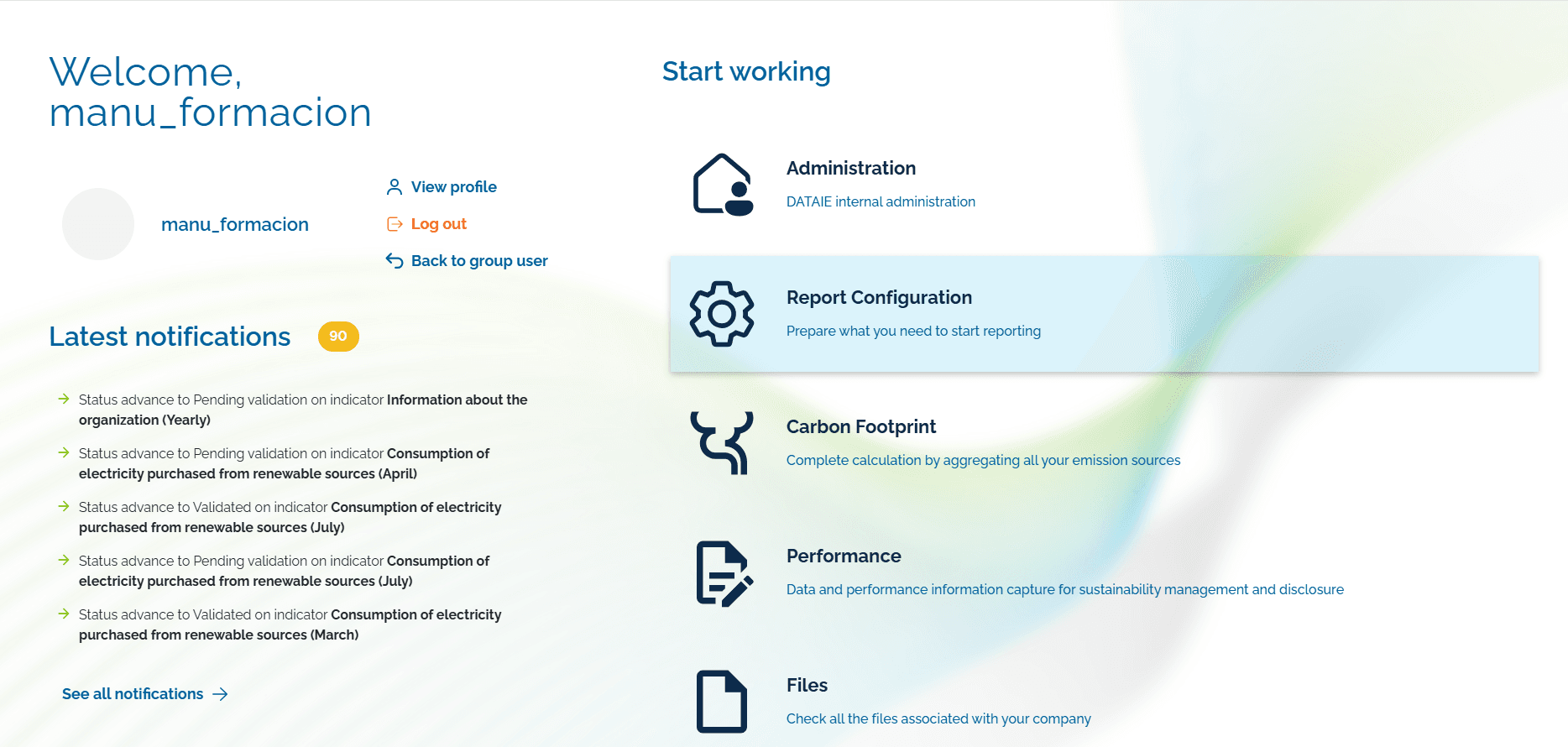 Step #1: Click Report Configuration in the navigation menu.