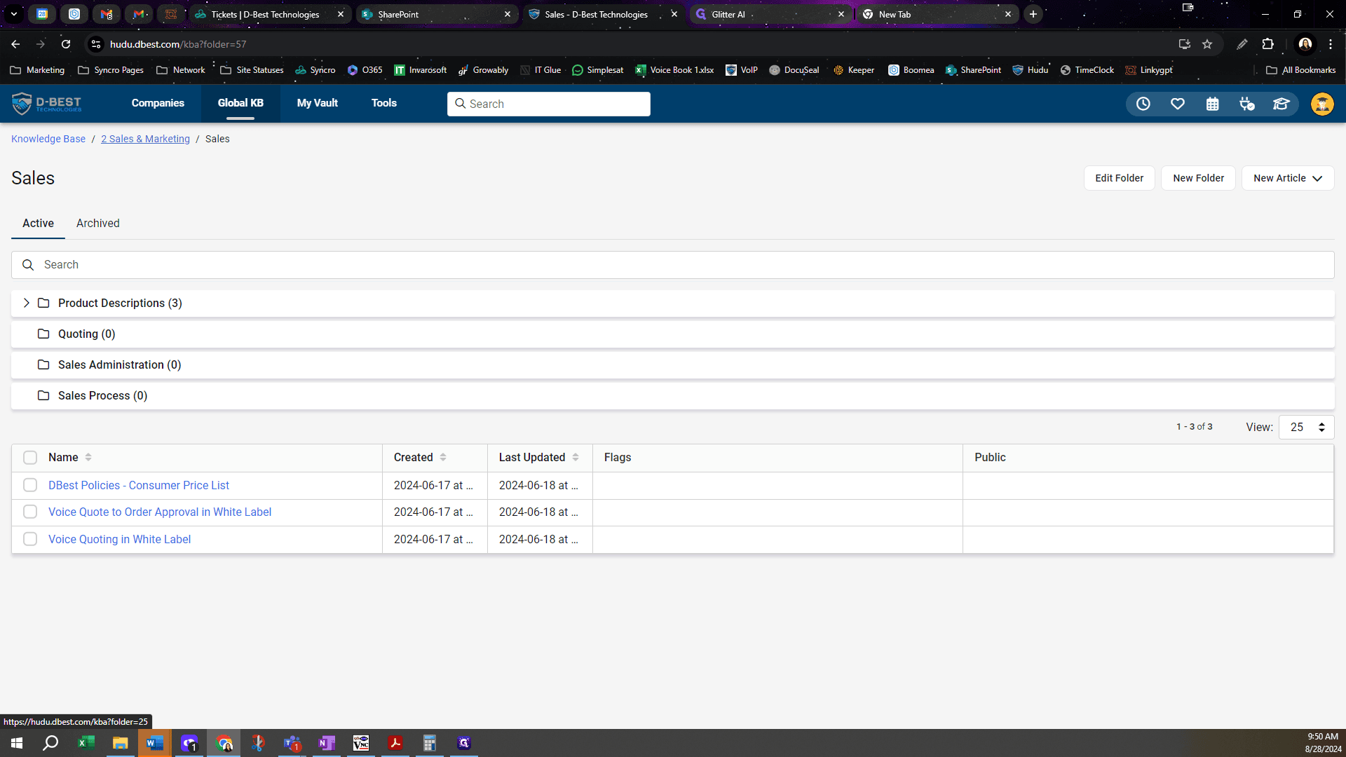 Step #1: Click on "Knowledge Base / 2 Sales & Marketing / Sales"
