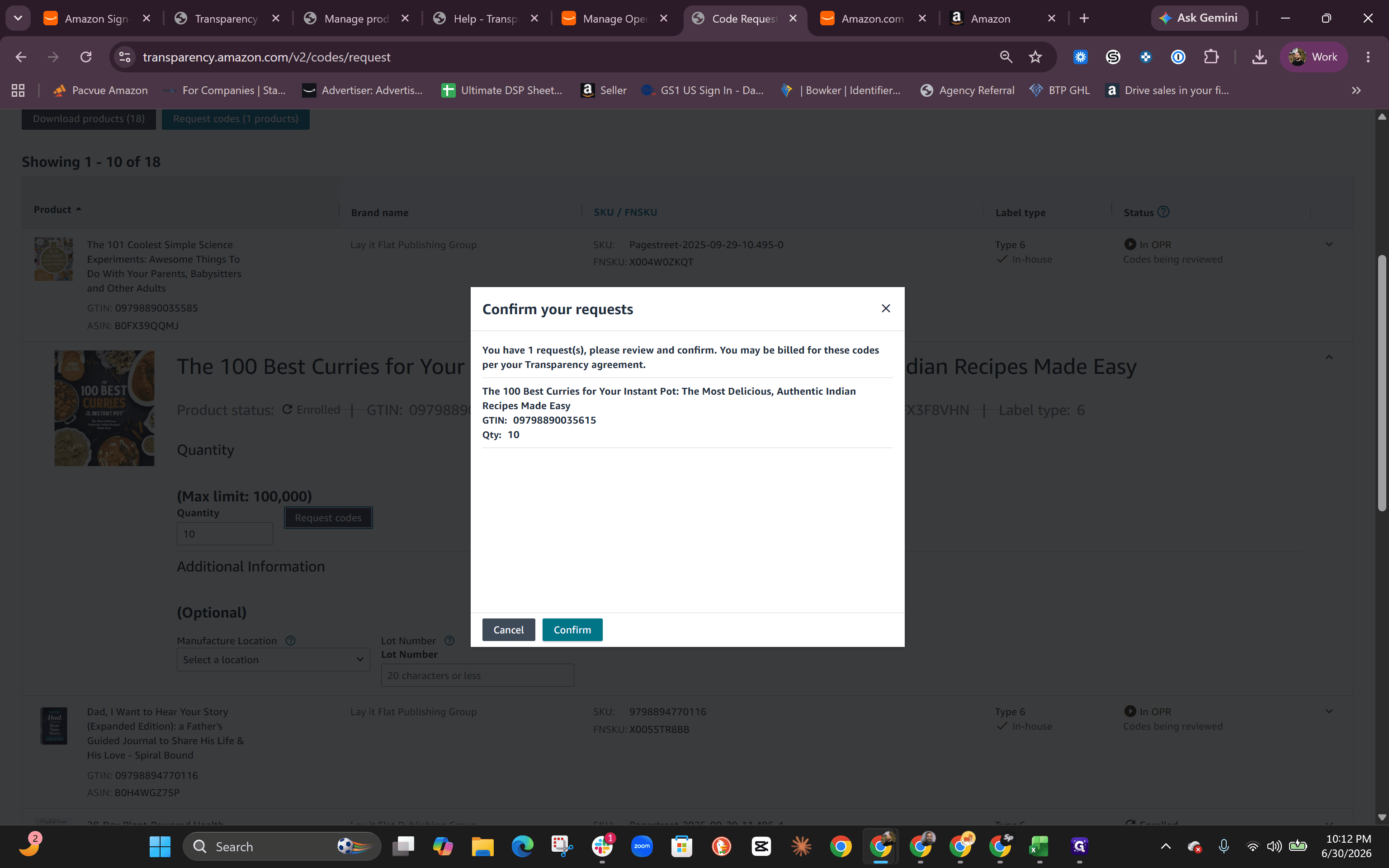 Step #7: Click Confirm to verify your request details.