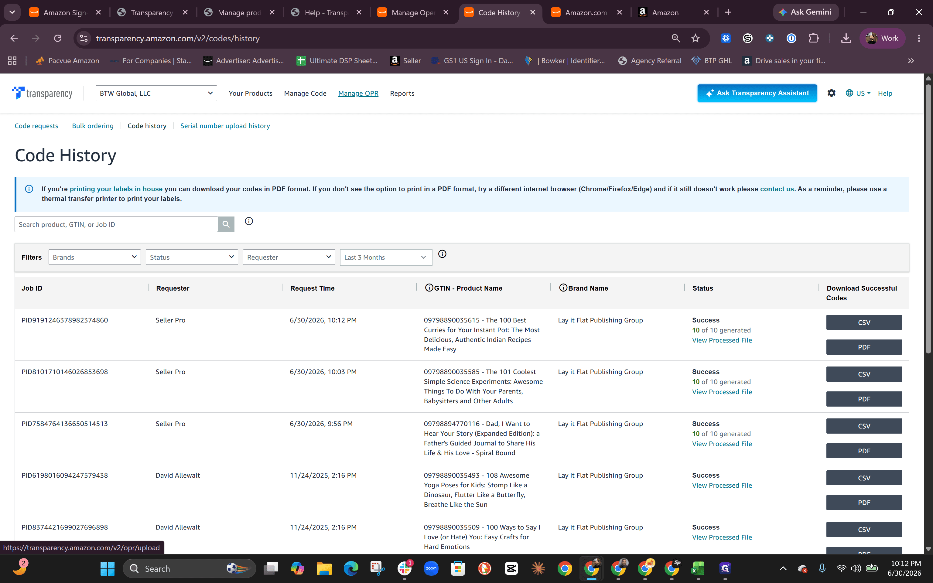 Step #9: Click Manage OPR in the top navigation.
