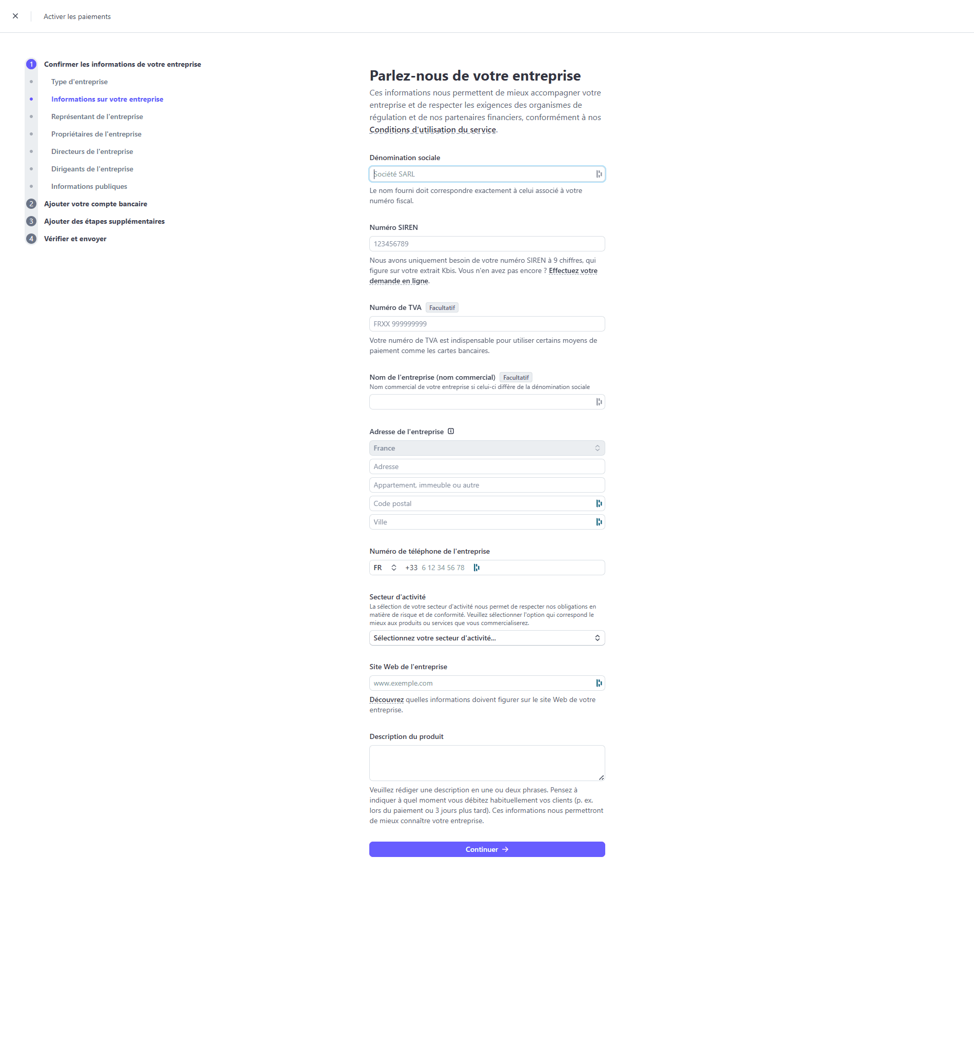 Step #6: Click on "Société SARL"