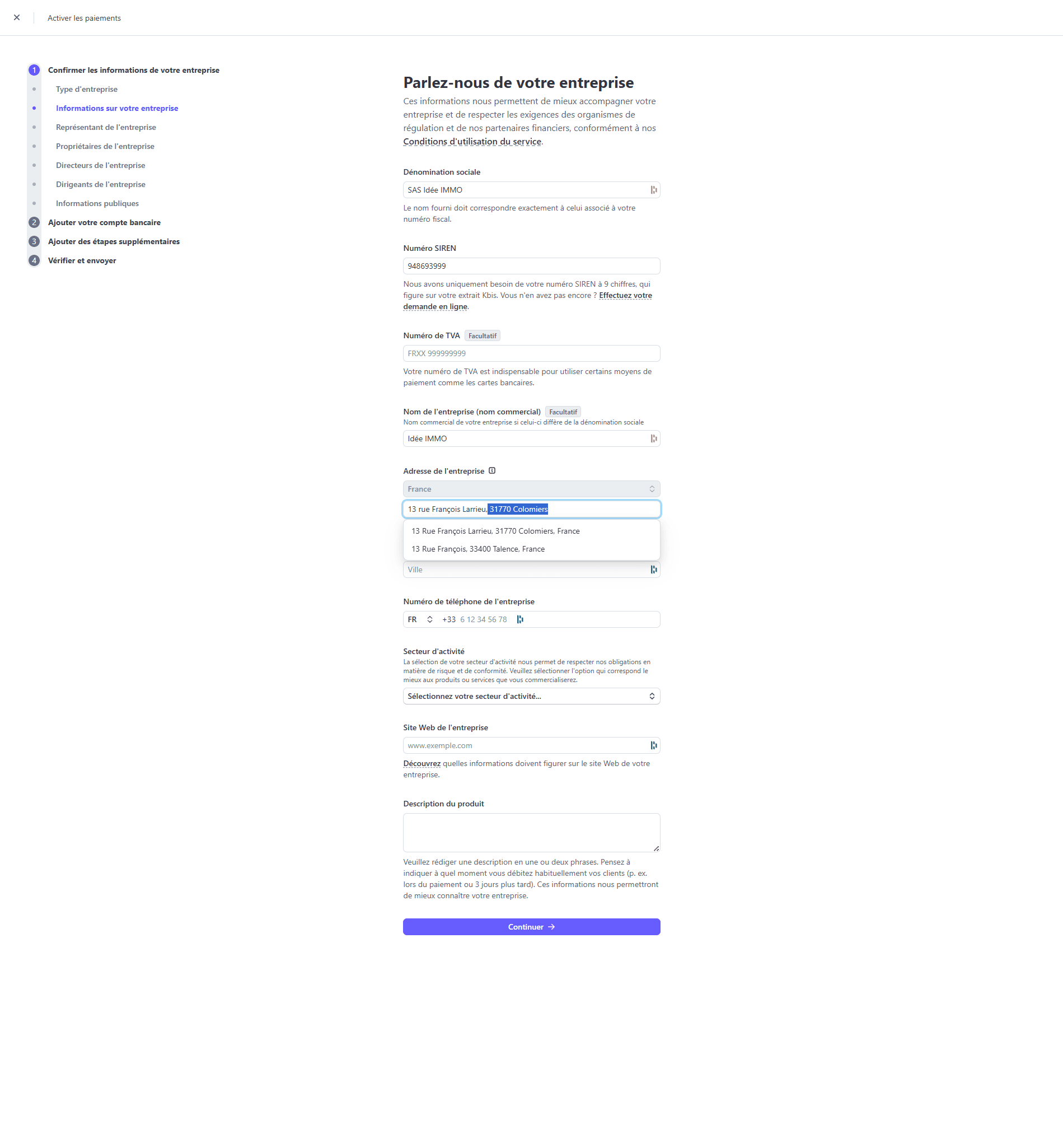 Step #22: Click on ","