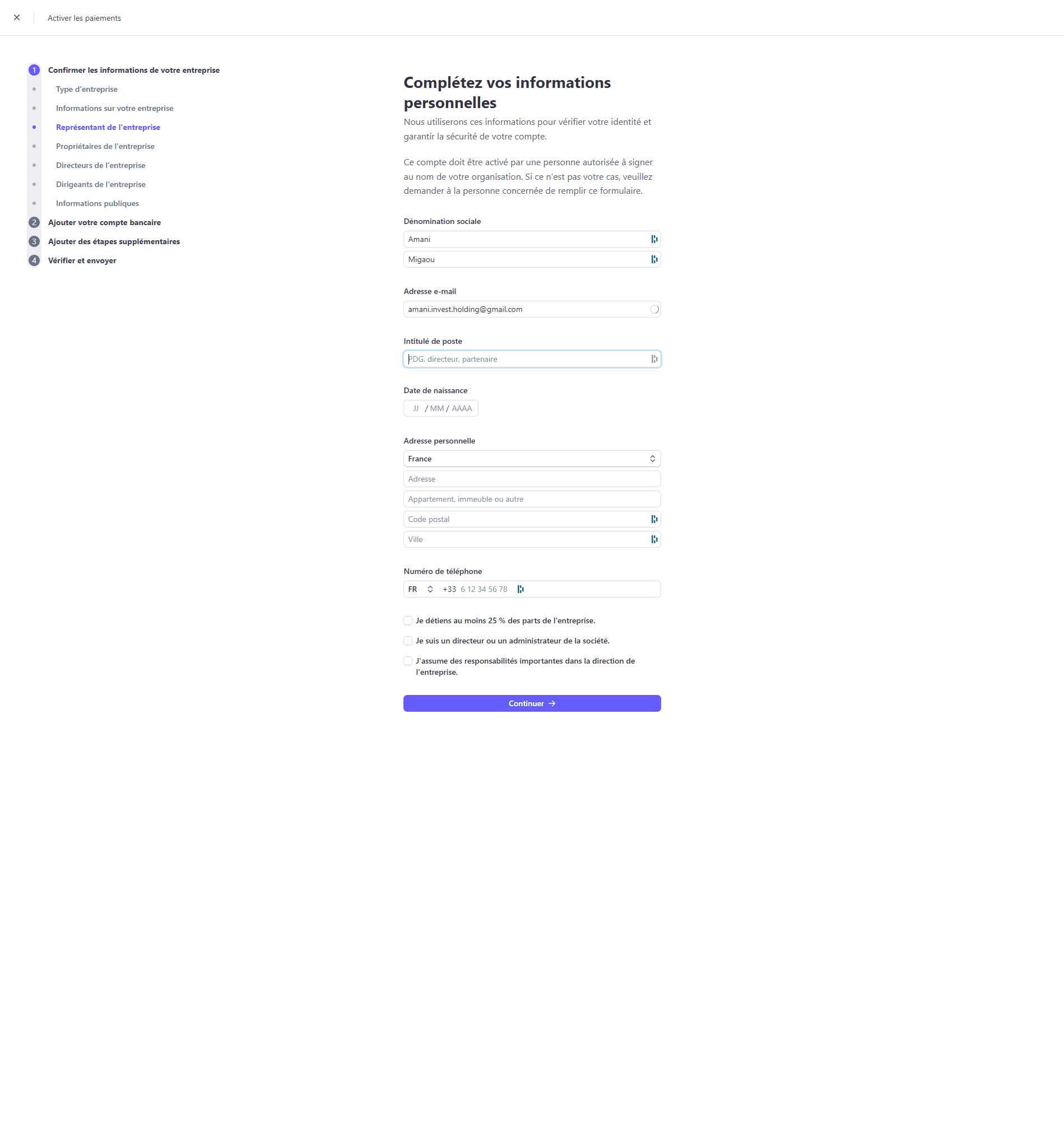 Step #44: Click on "partenaire"