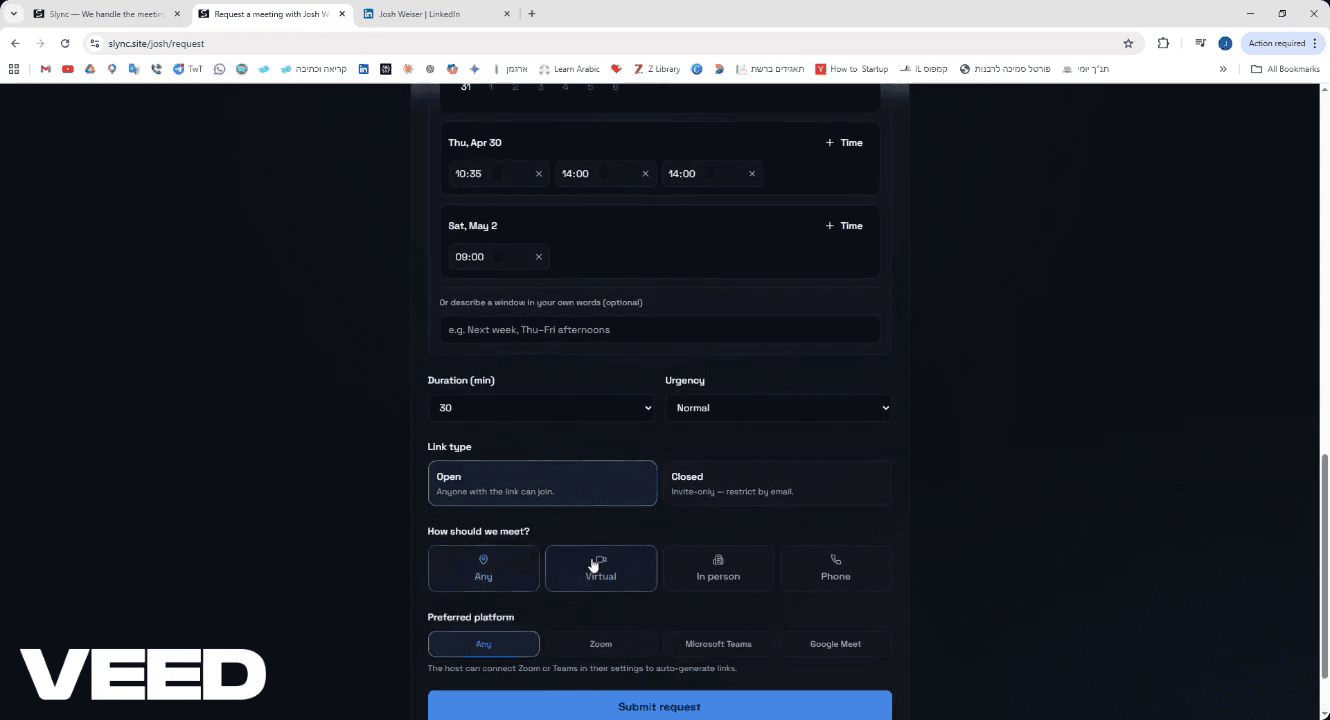 Step #7: Adds more details like - where should we meet