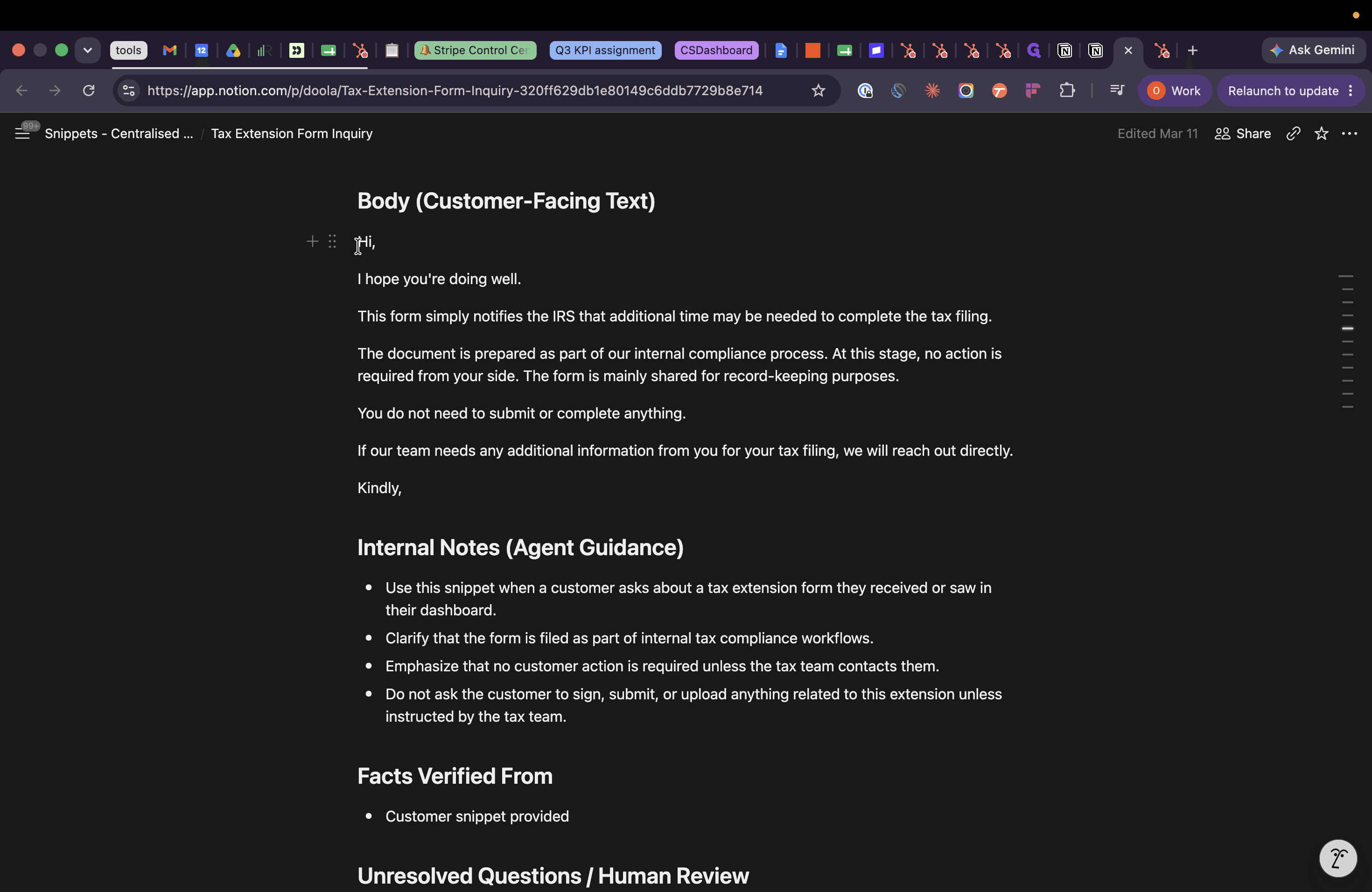 Step #11: Return to the Notion document and highlight the desired body text.