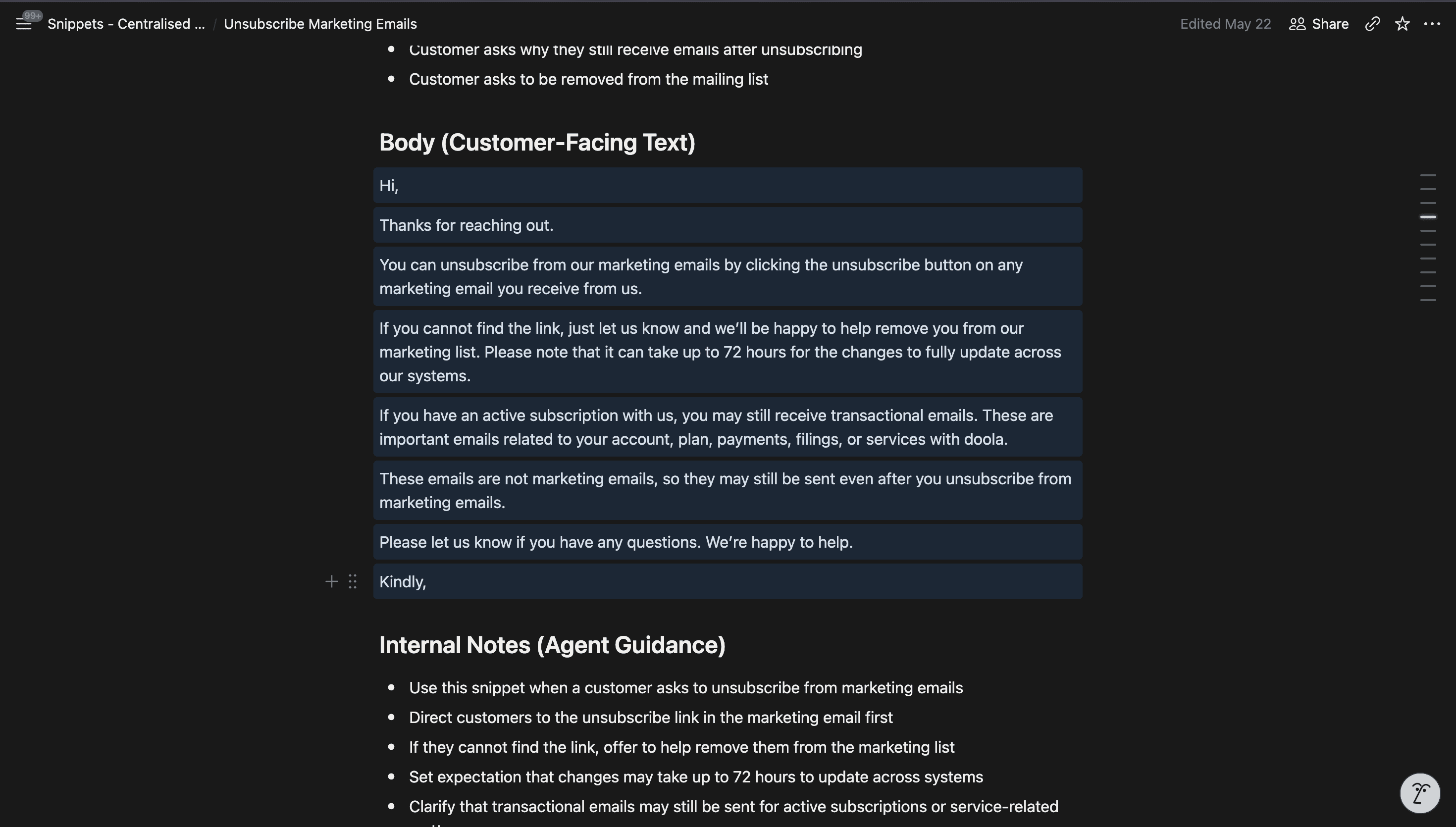 Step #13: Press Cmd + V to paste the updated text from Notion.