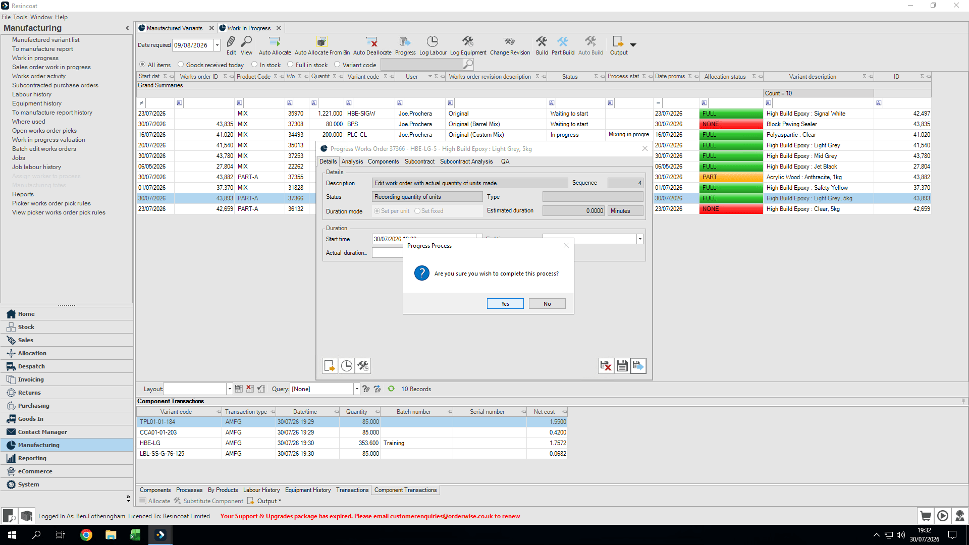 Step #32: Click Yes to complete the progression and proceed to the Build section.