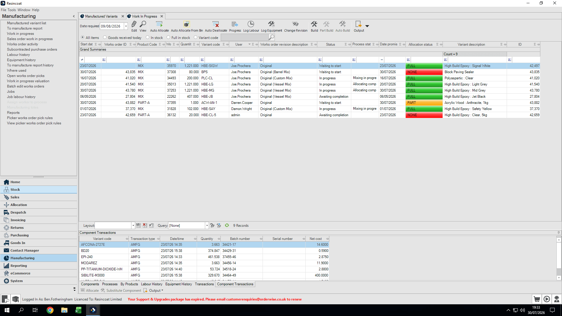 Step #35: Click the Stock module.