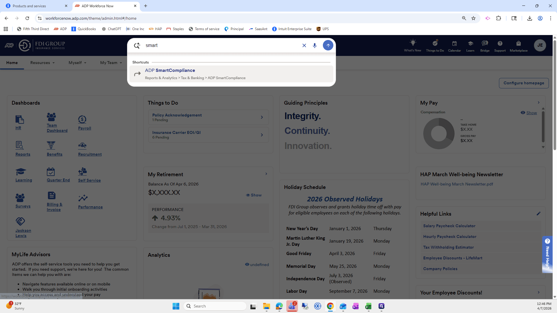 Step #25: Click on "ADP SmartCompliance"
