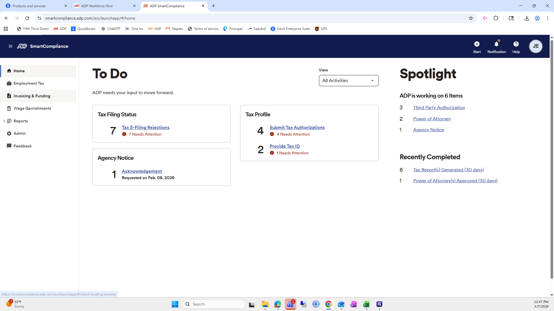 Step #20: Click on "Invoicing & Funding"