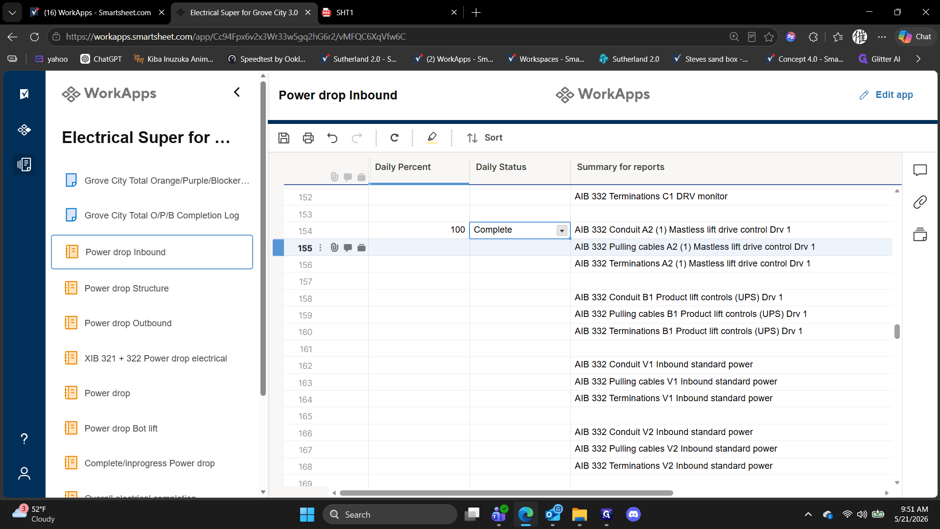 Step #6: To batch update multiple adjacent tasks, highlight the updated cells, copy them, and press Ctrl + V to paste the values down the grid.
