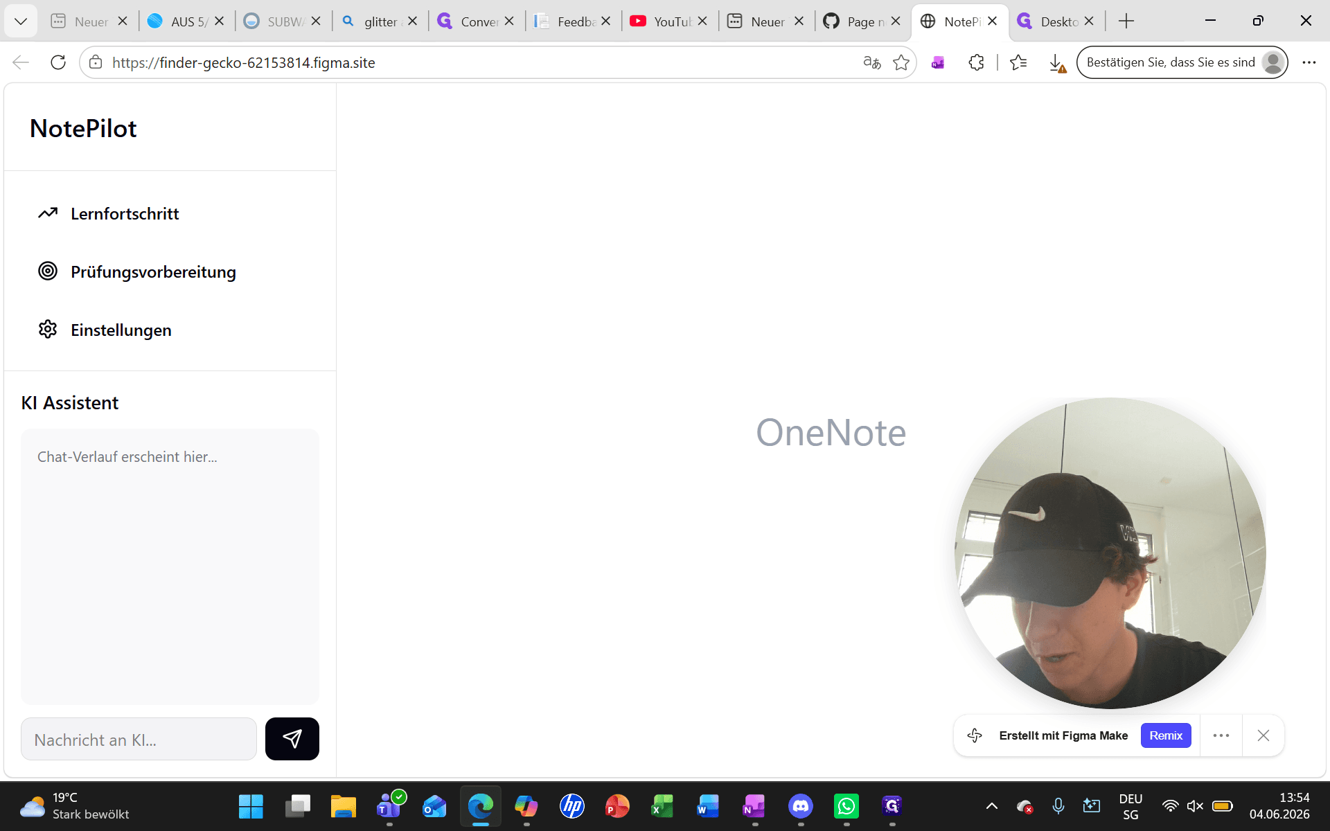 Step #3: Klicken Sie auf den Bereich Chat - Verlauf erscheint hier, um den Assistenten zu fokussieren.