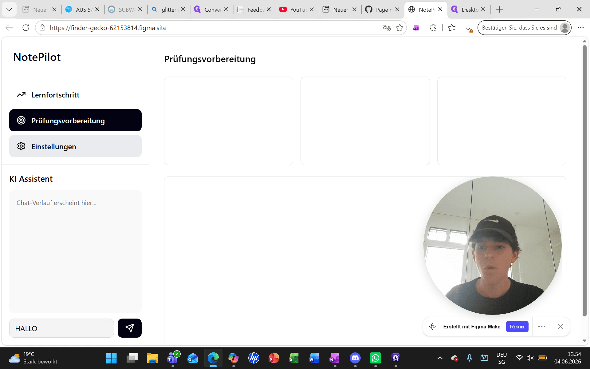 Step #9: Klicken Sie auf Einstellungen, um Konfigurationen an Ihrem Profil oder der App vorzunehmen.
