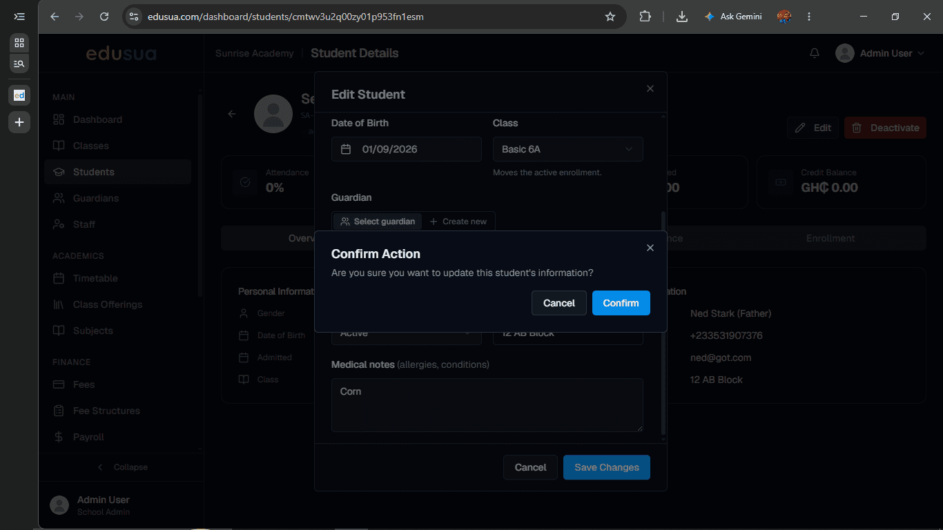 Step #8: Click Confirm in the confirmation dialog to apply the updates.