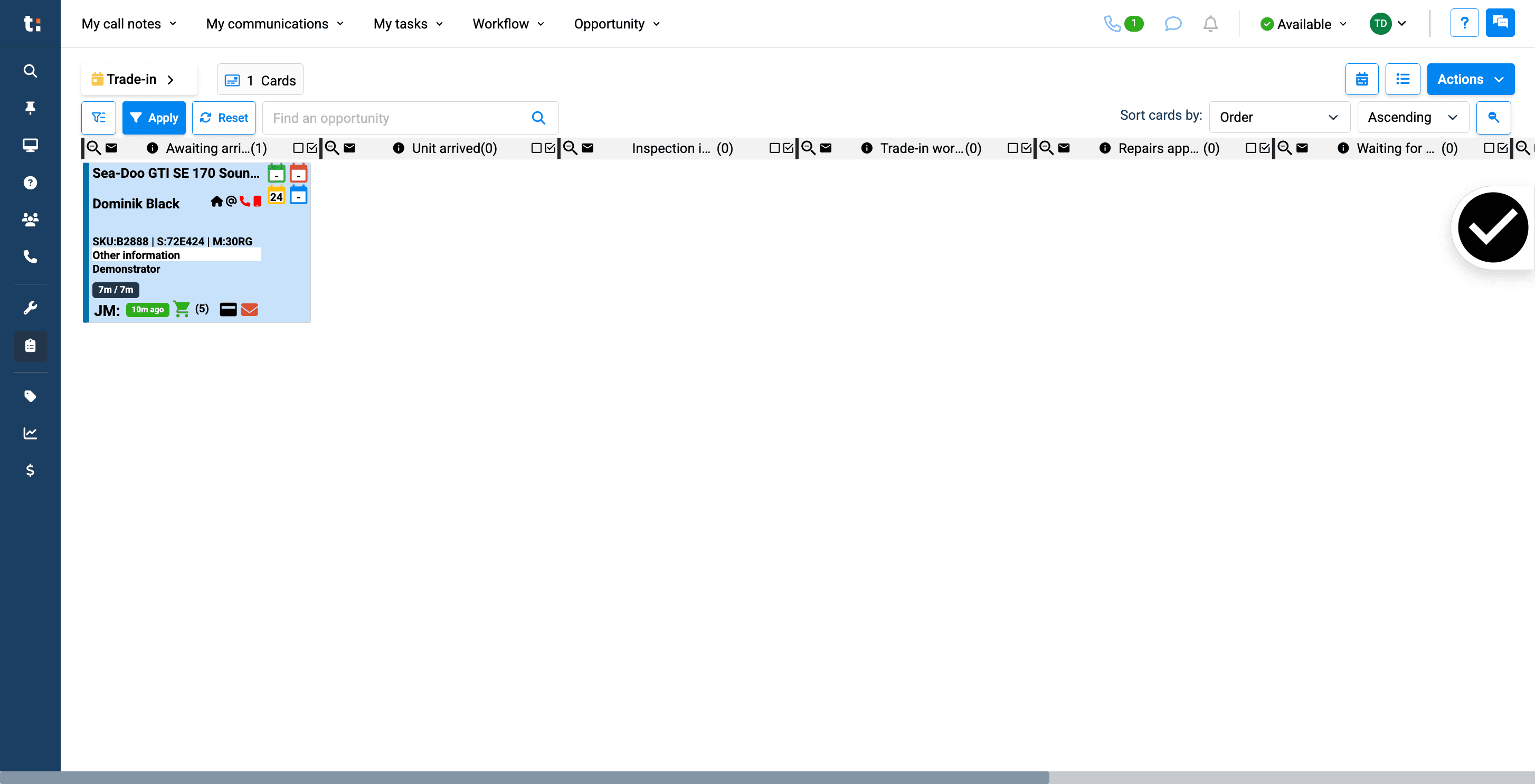 Step #1: Begin by clicking on the card to access the customer's profile.