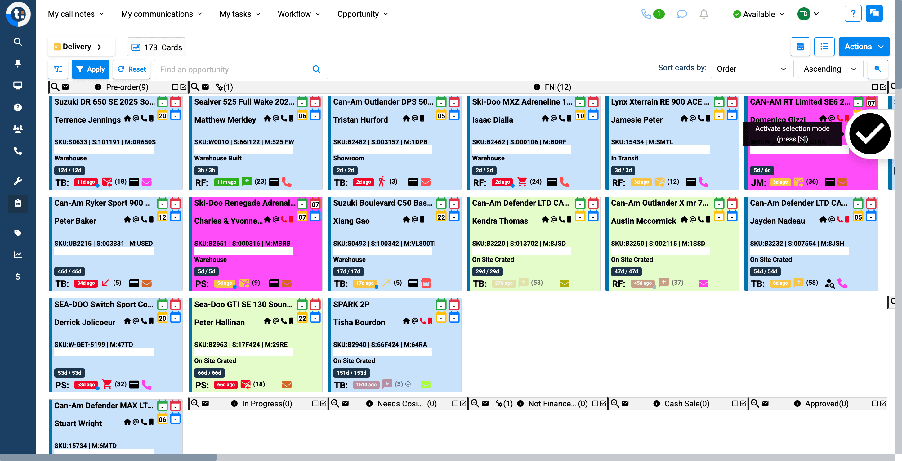 Step #6: Now, we'll show you another way to move cards in bulk directly from the workflow.