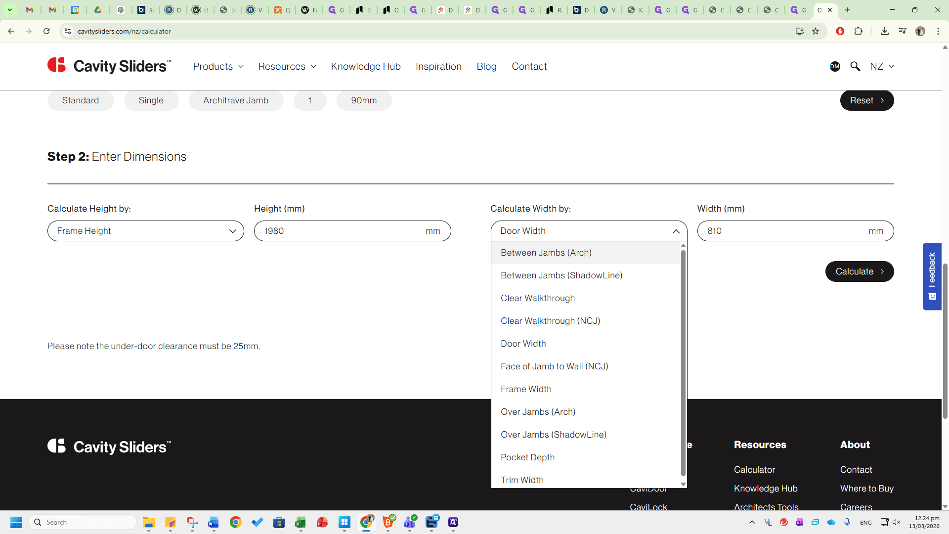 Step #40: Double-click on "Between Jambs ( Arch )"