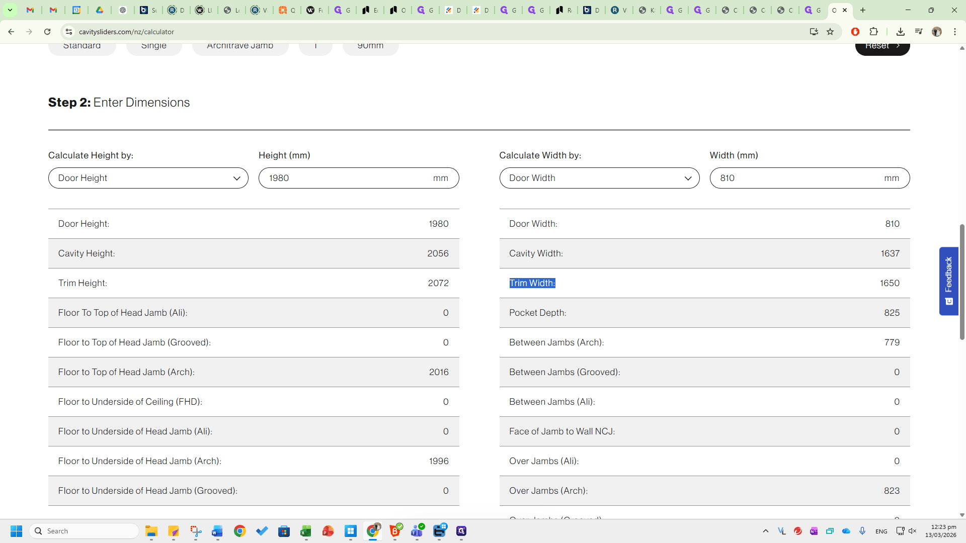 Step #36: Click on "Trim Width"