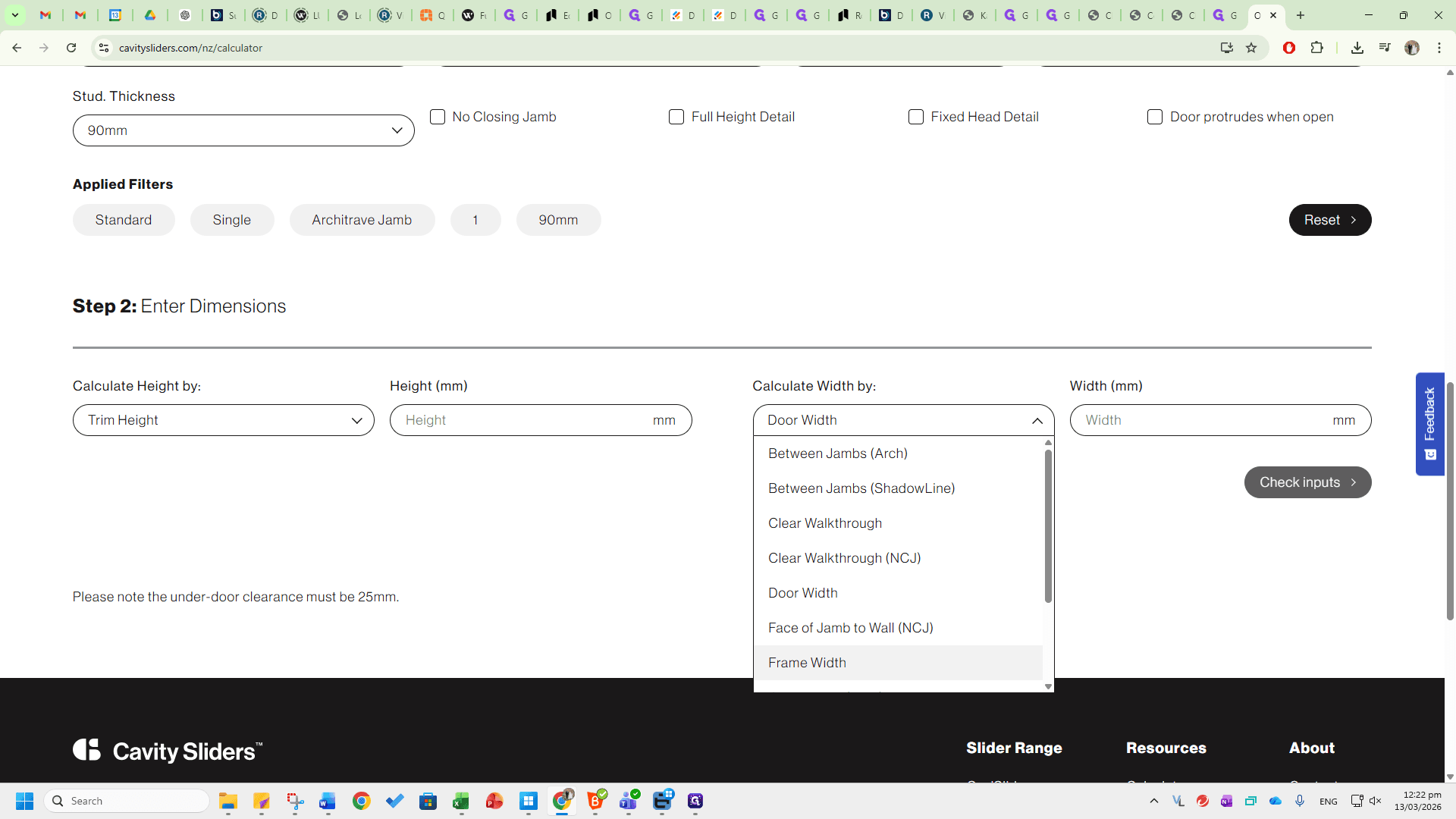 Step #16: Click on "Frame Width"