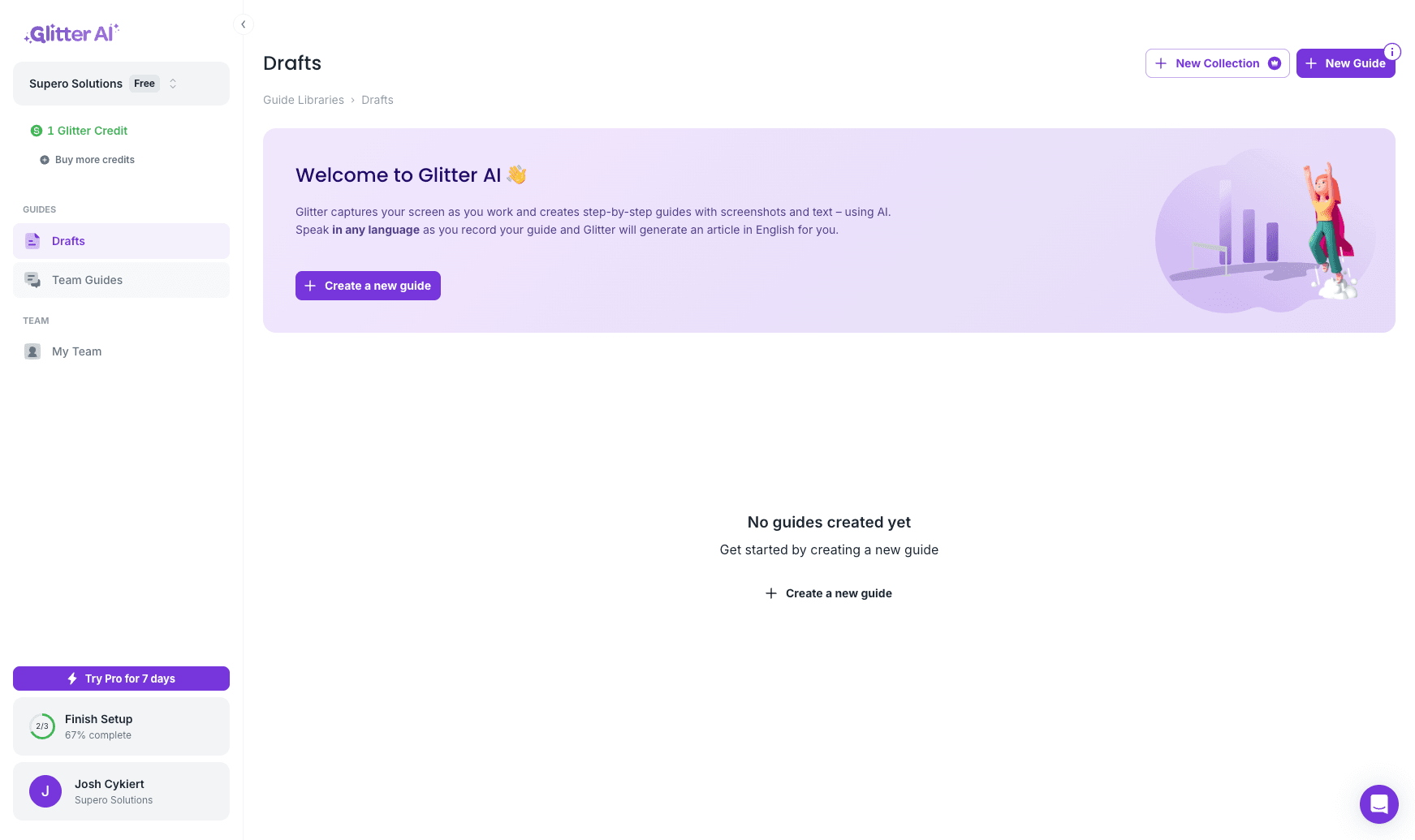 Step #3: Click on "Team Guides"