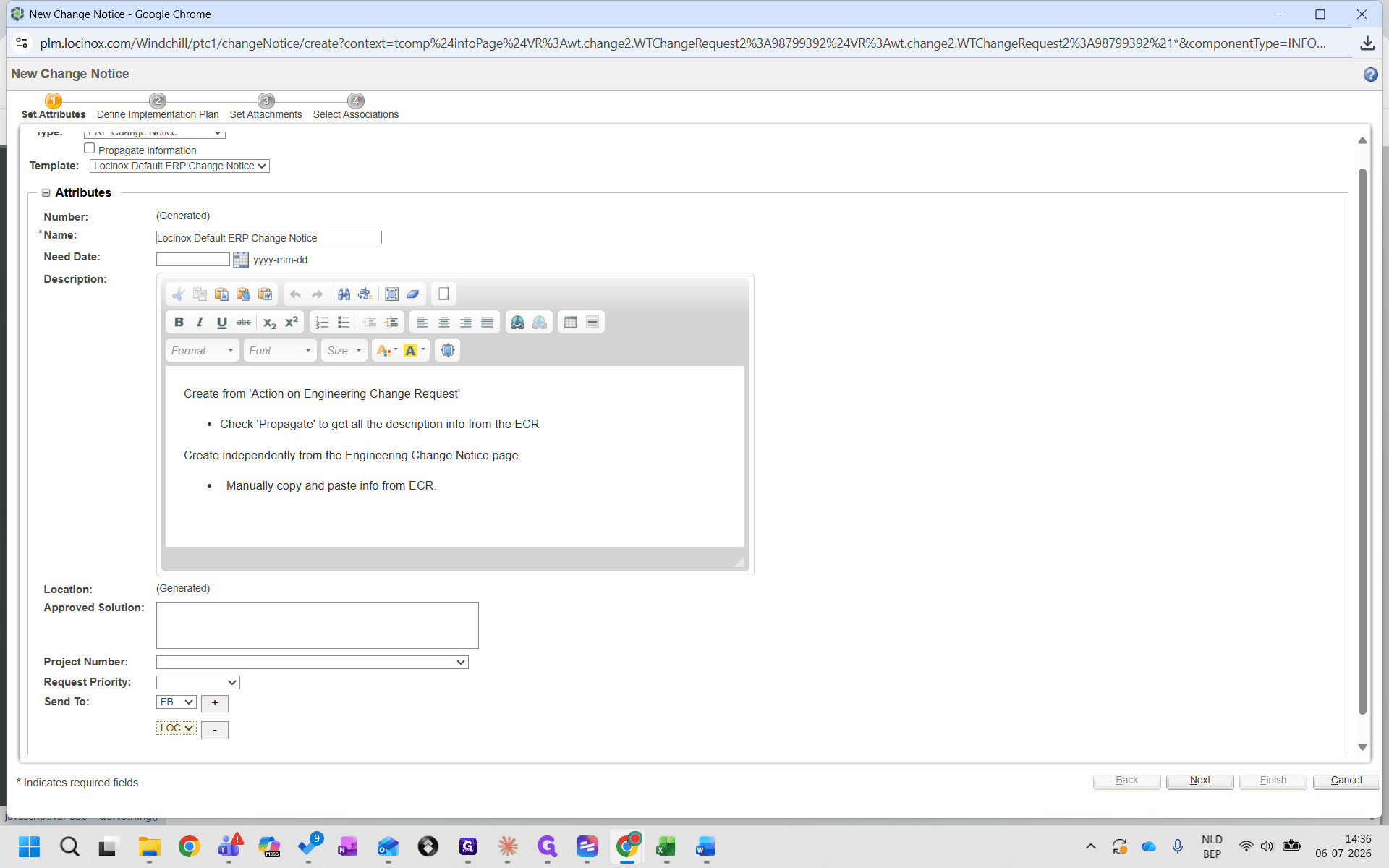 Step #19: Proceed to the Define Implementation Plan step to configure your change tasks.