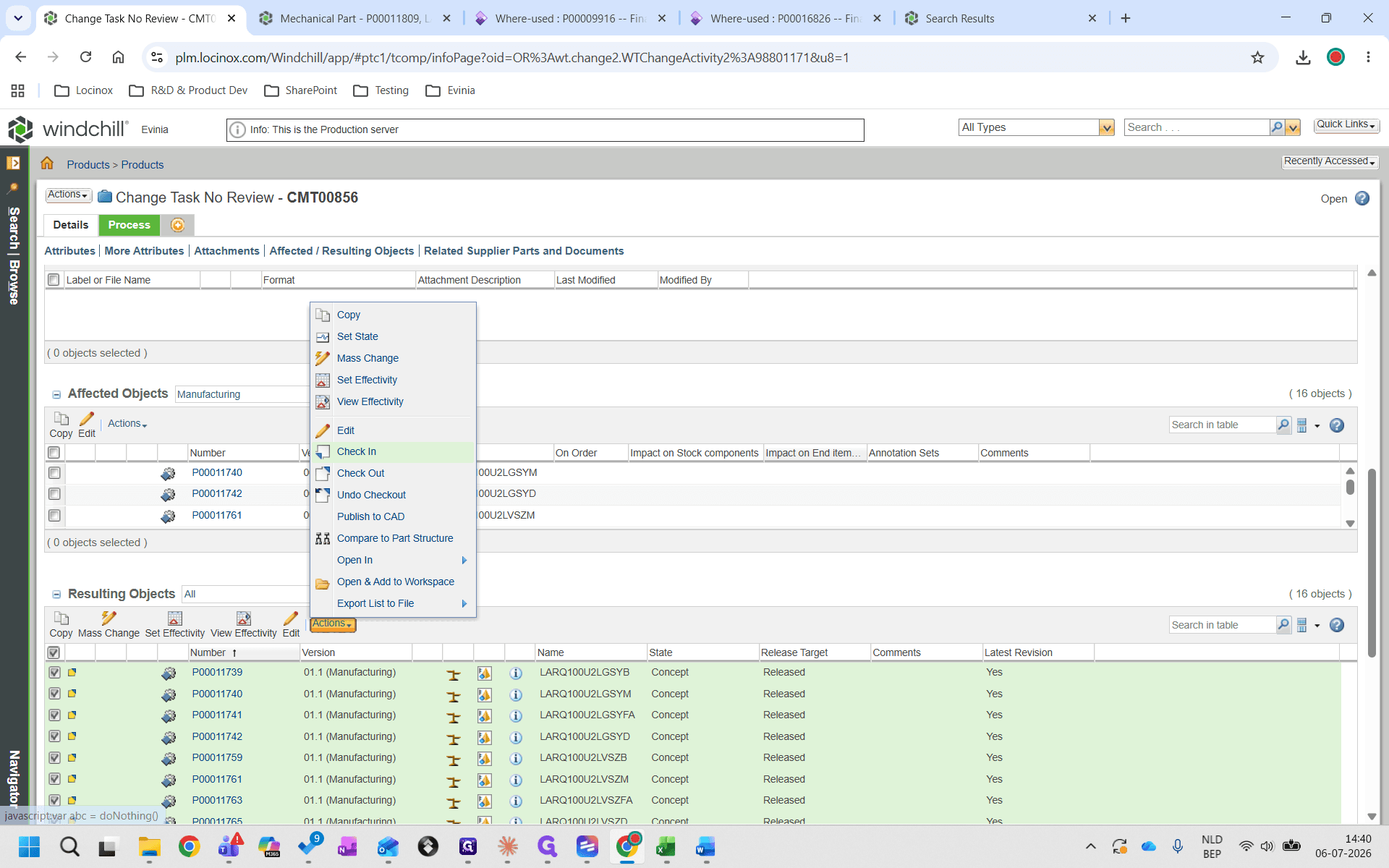 Step #37: Select Check In from the context menu.