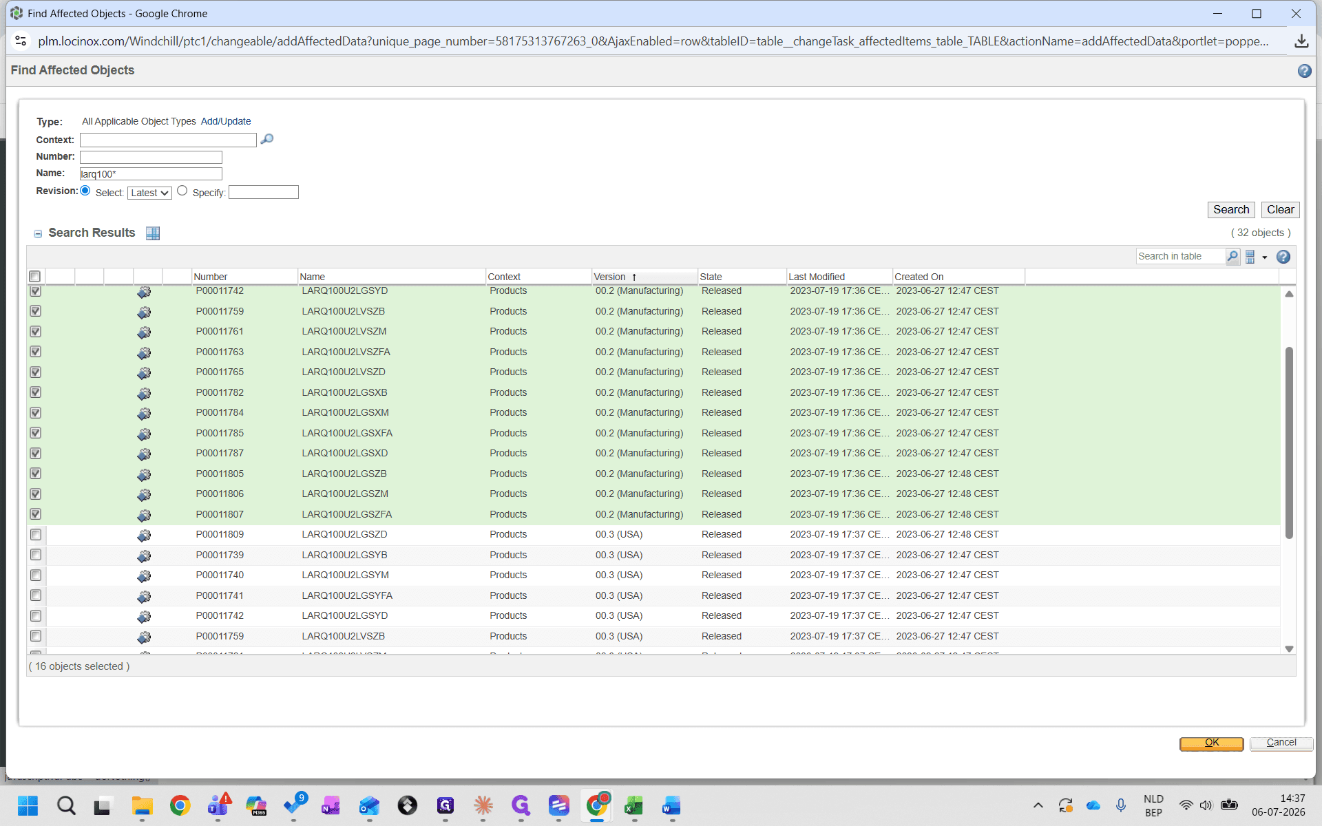 Step #25: Check the boxes for the objects you want to update and click OK.