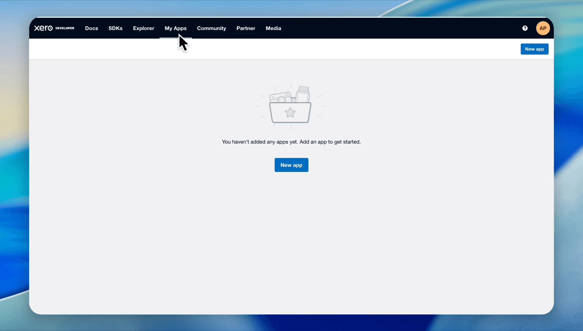 Step #3: Navigate to My Apps and click New app.