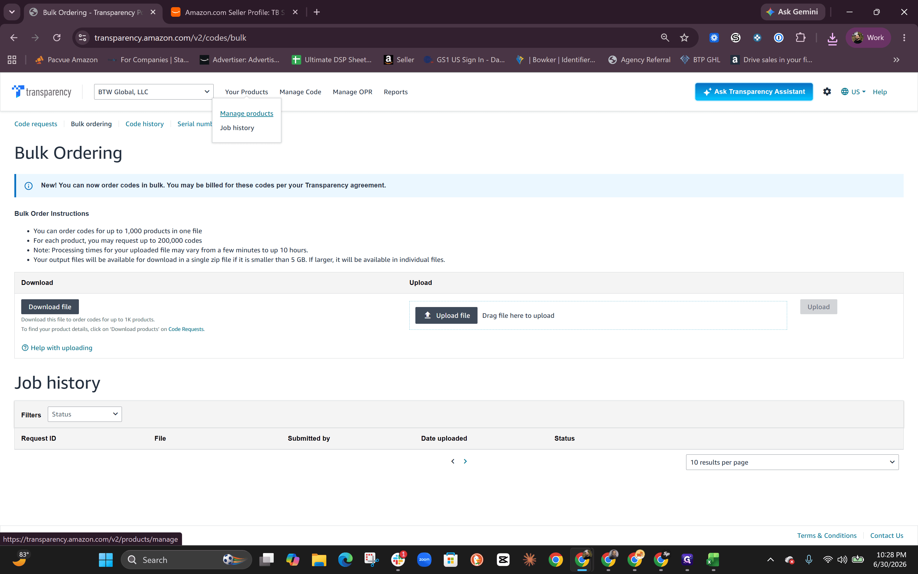 Step #3: Go to the Manage products dashboard.