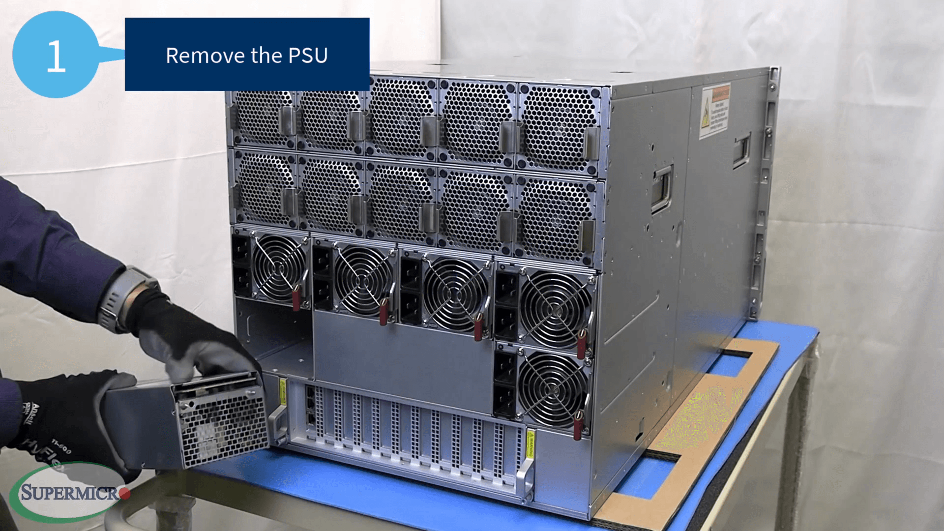 Step #8: Take note of the connector orientation, the power connectors are positioned at the top of the PSU.
