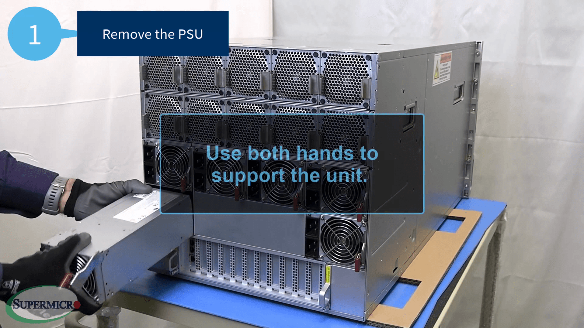 Step #7: Use both hands to support the unit.