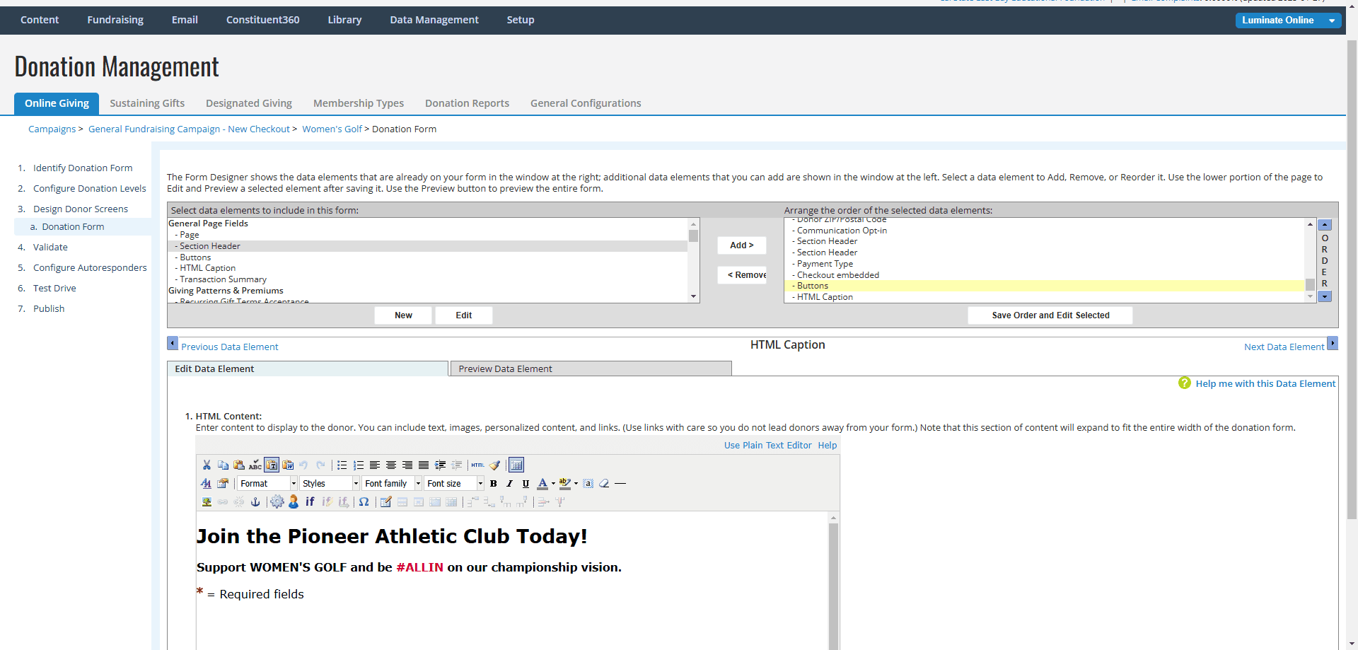 Step #10: Click on "Buttons"