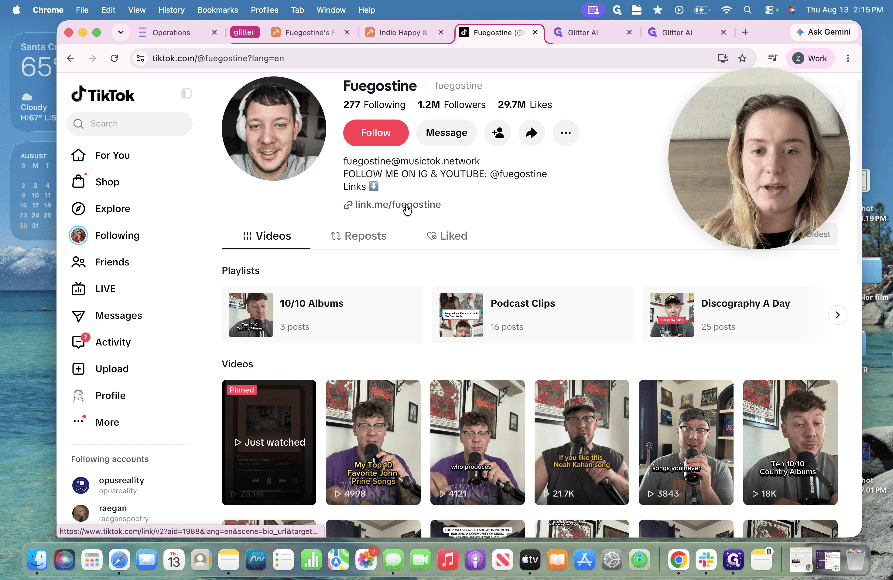 Step #4: Click the link in their bio (such as a Linktree) to access their centralized playlist links.