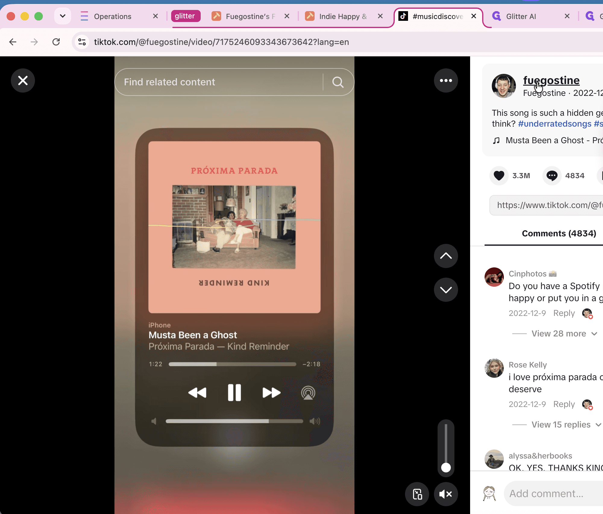 Step #3: Click the creator's username to view their profile, checking their follower count and overall content consistency.