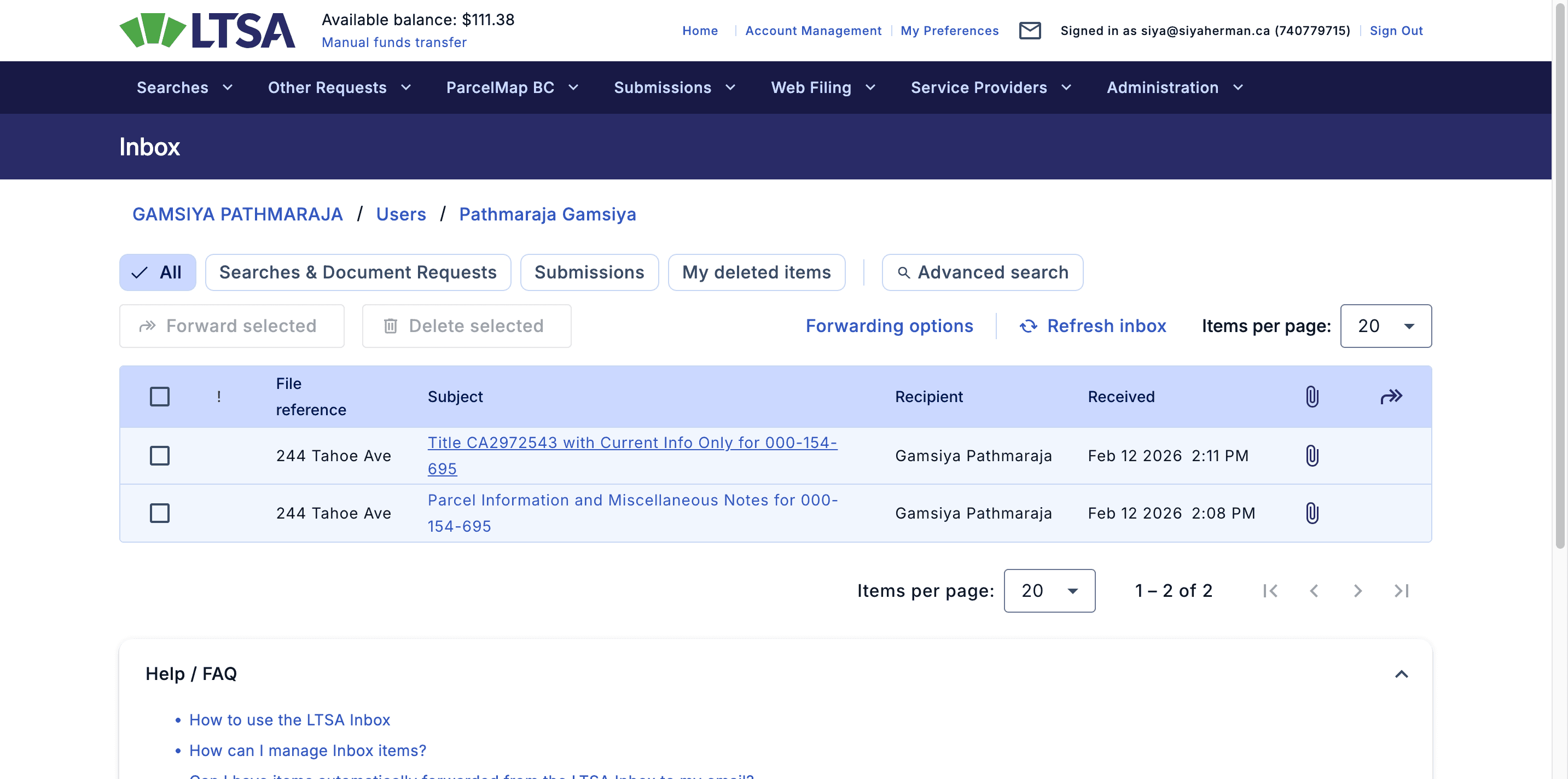 Step #10: Click on "Title CA2972543 with Current Info Only for 000-154-"