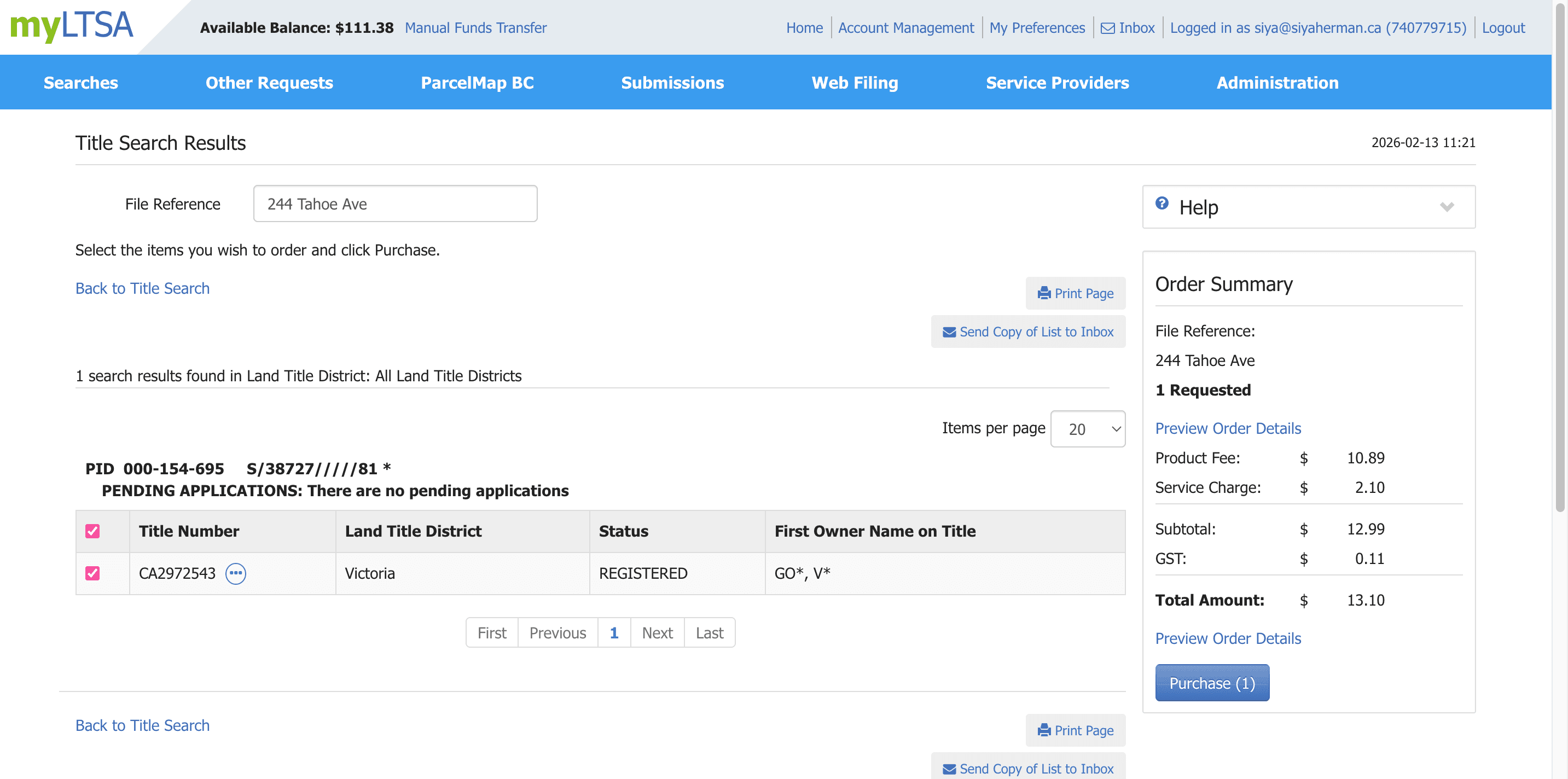 Step #8: Click on "myLTSA"
