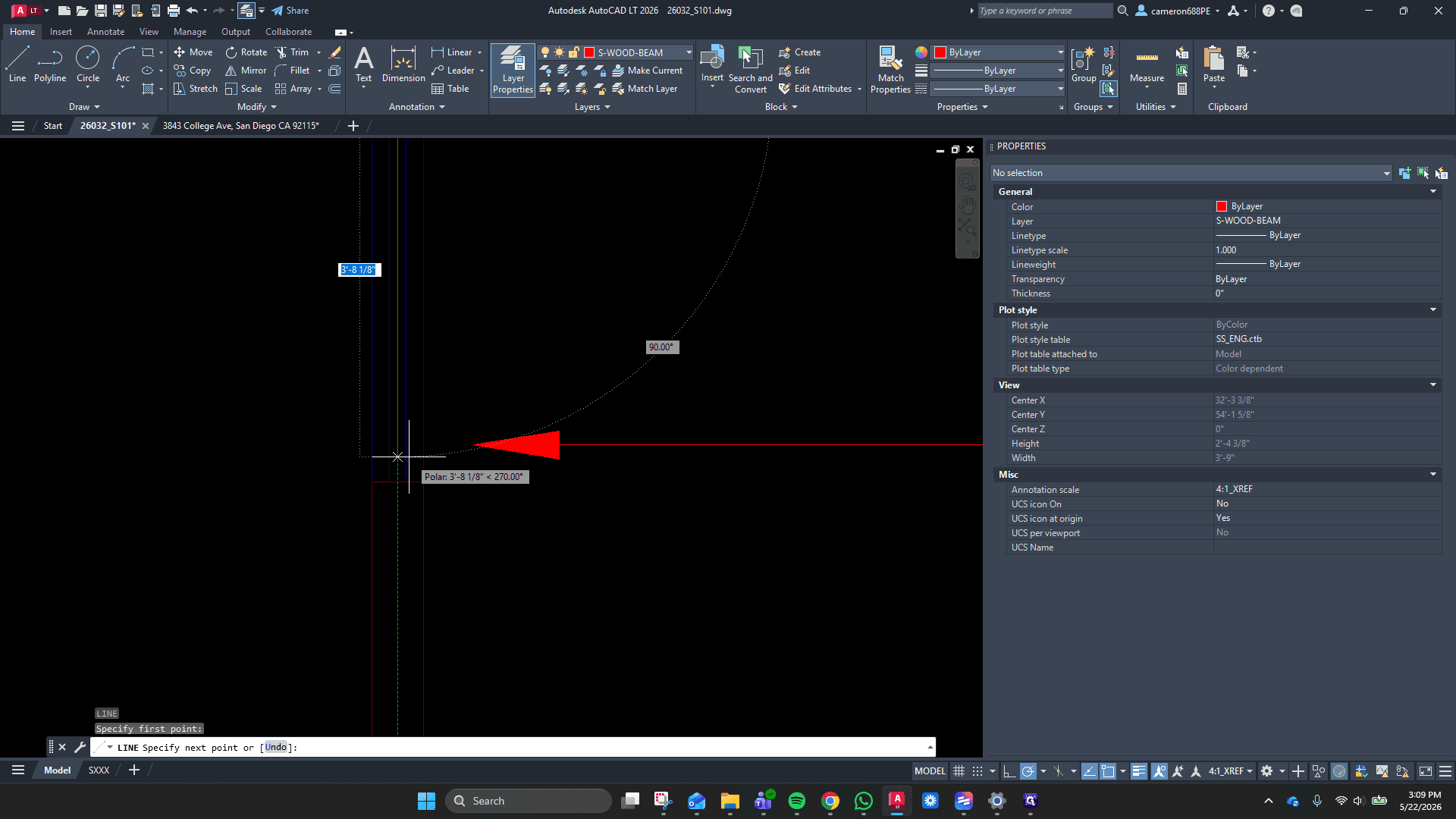 Step #14: Draw lines spanning the width of the structural openings, leaving a small amount of gap (relief) from the edges.