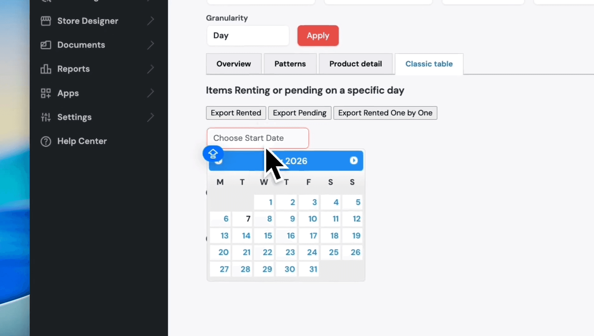 Step #11: Click Choose Start Date and select a starting date from the calendar picker.